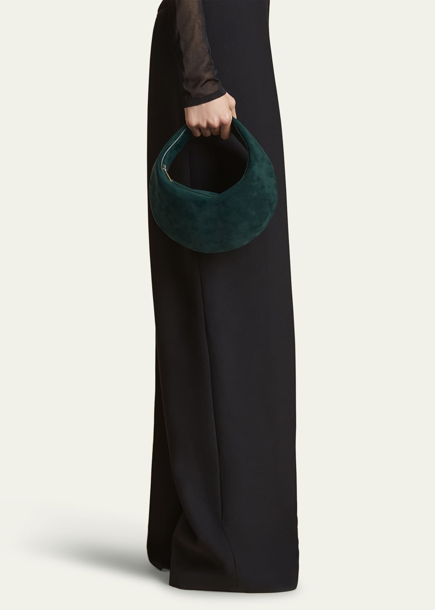 Khaite Olivia Small Suede Shoulder Bag Image 2 of 6