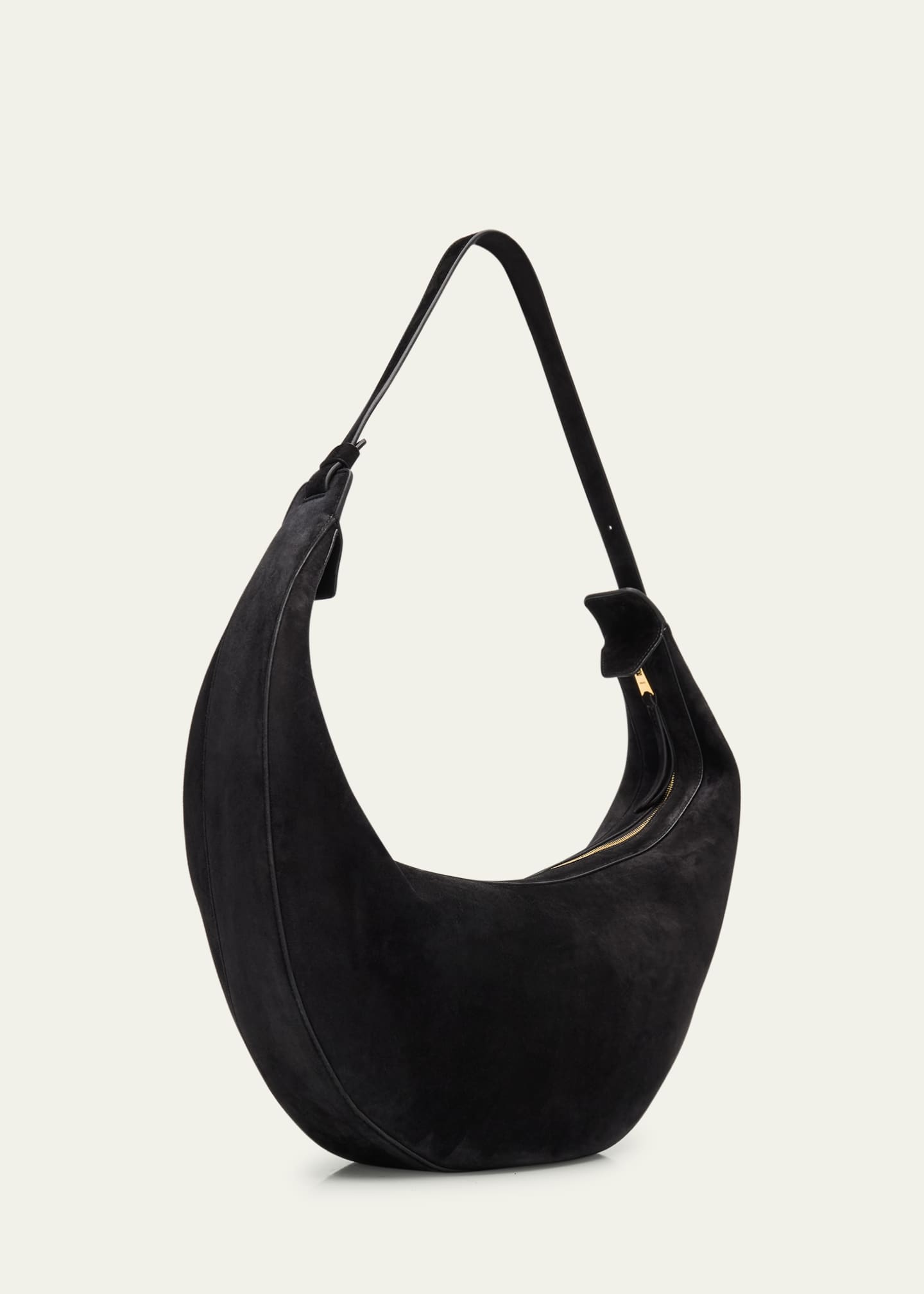 Khaite Augustina Zip Suede Hobo Bag Image 3 of 6