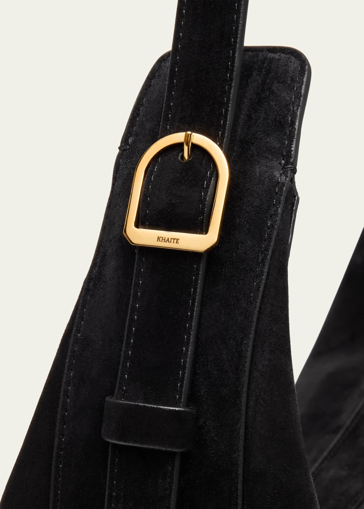 Khaite Augustina Zip Suede Hobo Bag Image 6 of 6