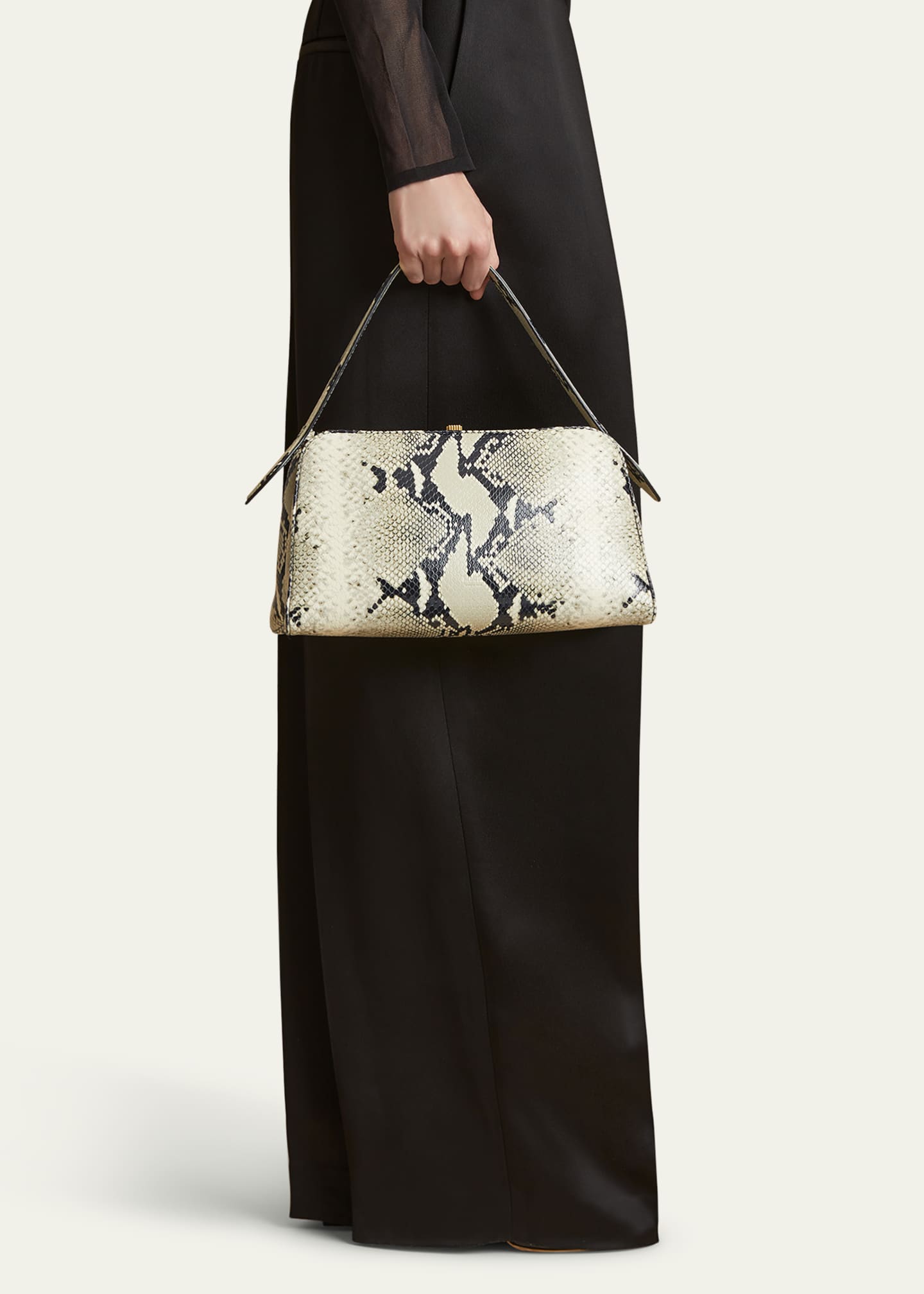 Khaite Cate Python-Embossed Leather Top-Handle Bag Image 2 of 5