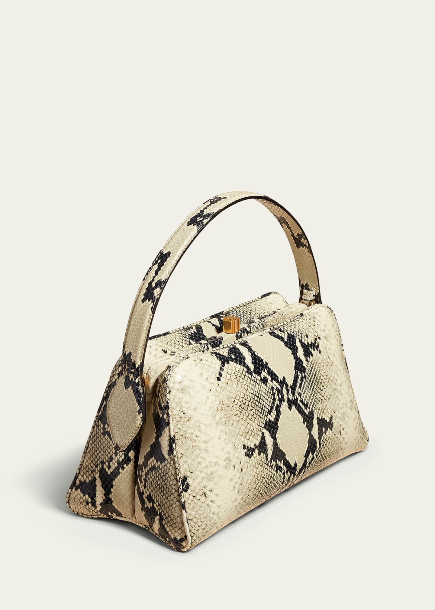 Khaite Cate Python-Embossed Leather Top-Handle Bag Image 3 of 5