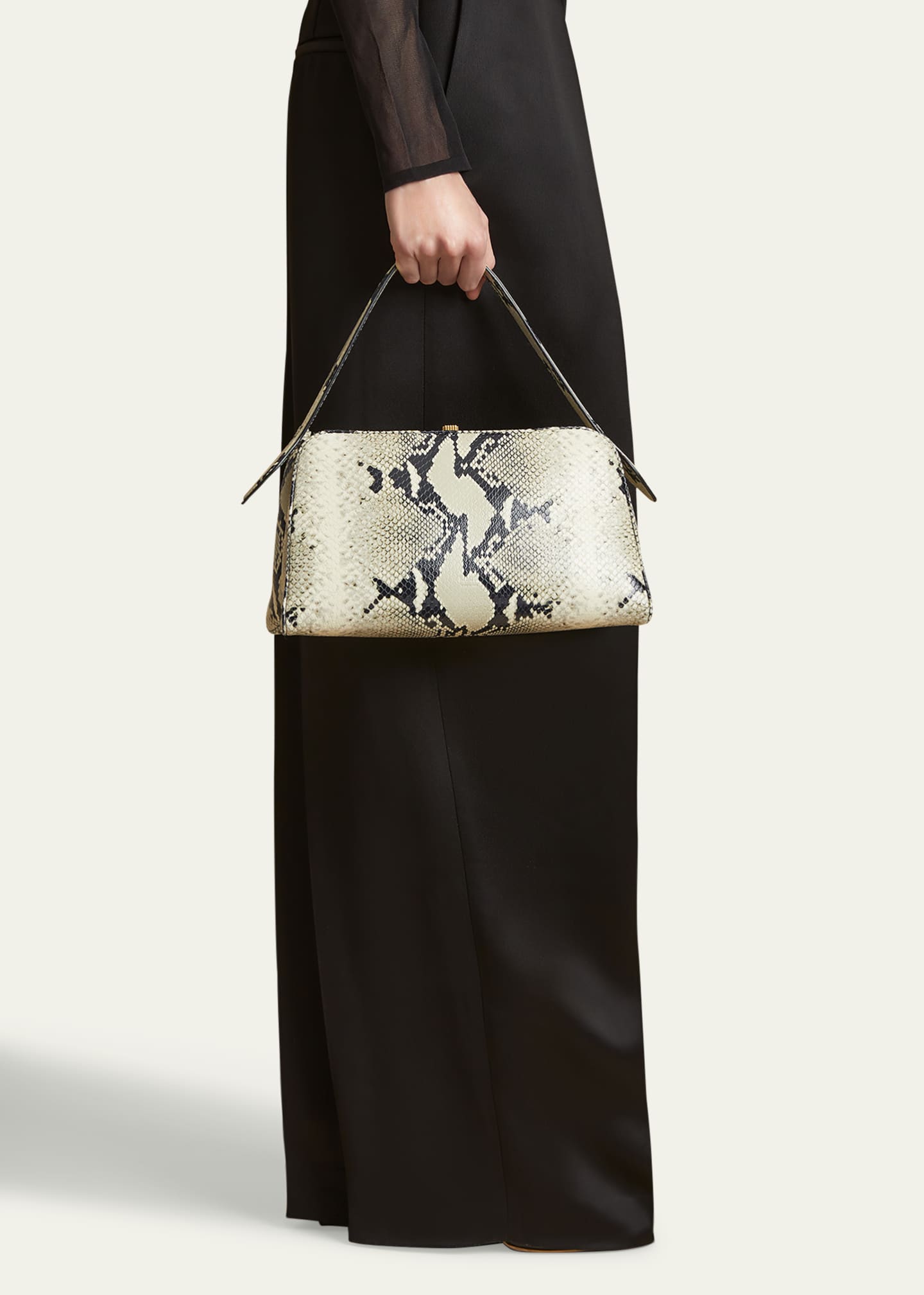 Khaite Cate Python-Embossed Leather Top-Handle Bag Image 5 of 5