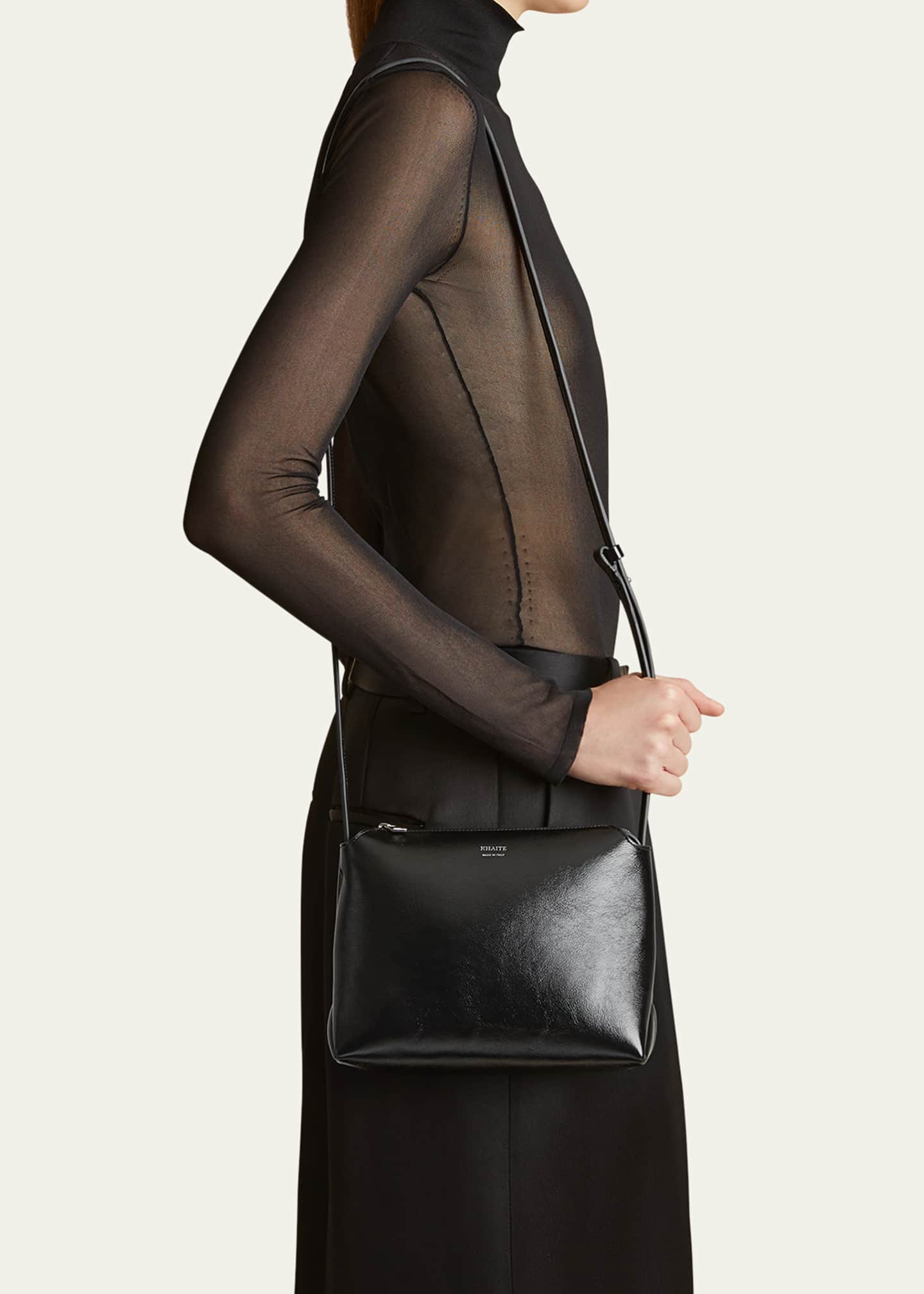 Khaite Lina Medium Crackled Patent Crossbody Bag Image 2 of 6