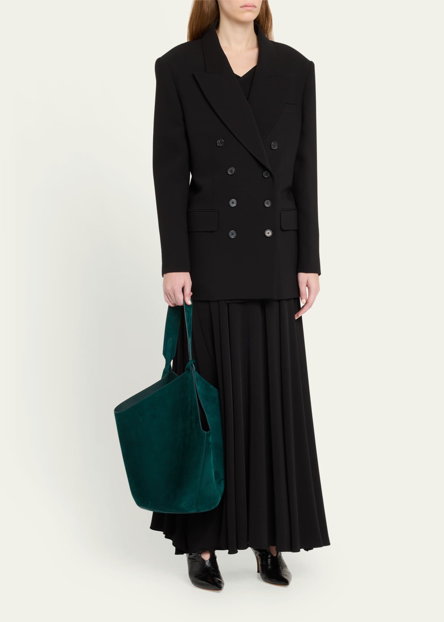 Lotus Medium Calfskin Suede Tote Bag