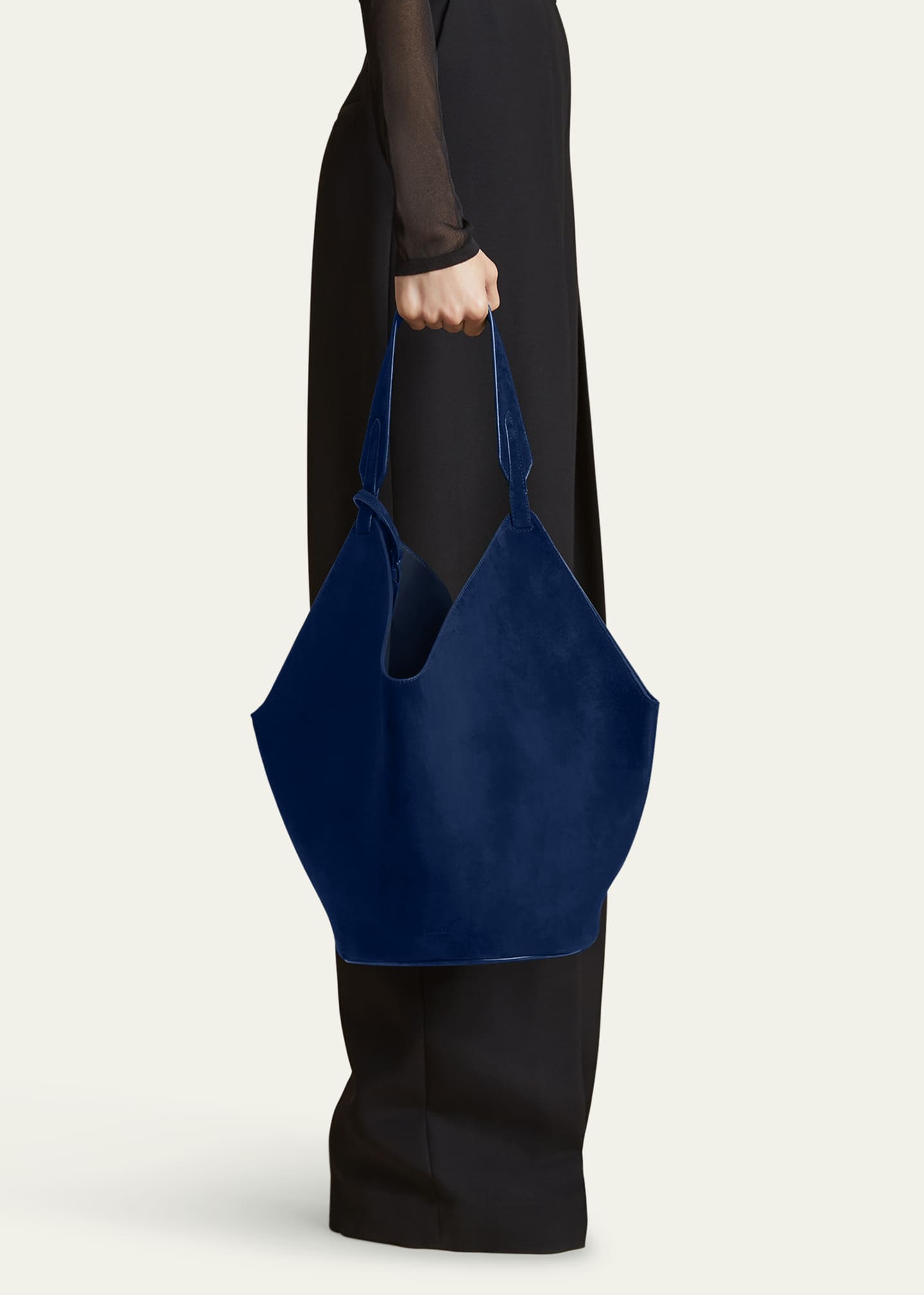 Lotus Medium Calfskin Suede Tote Bag