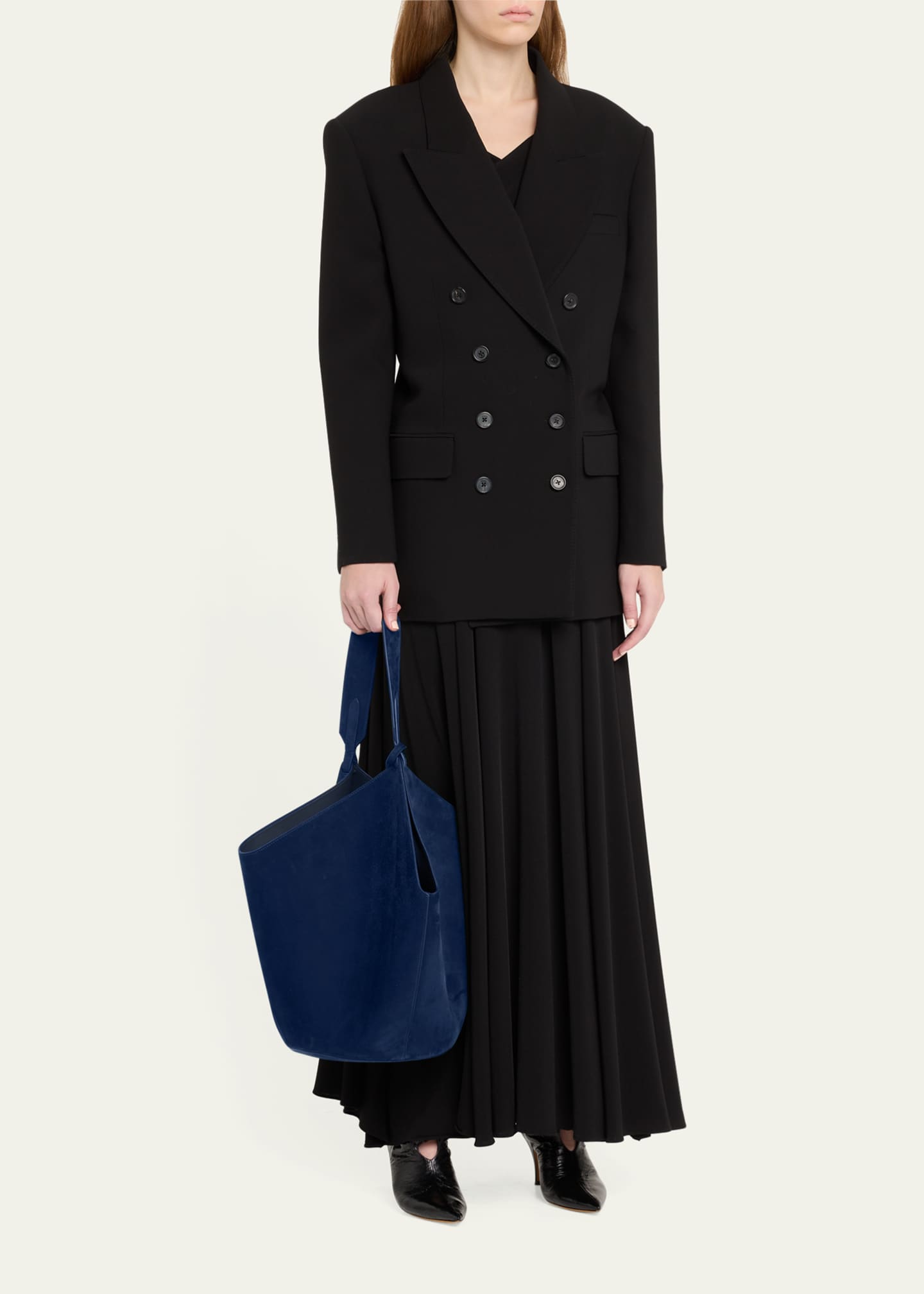 Lotus Medium Calfskin Suede Tote Bag