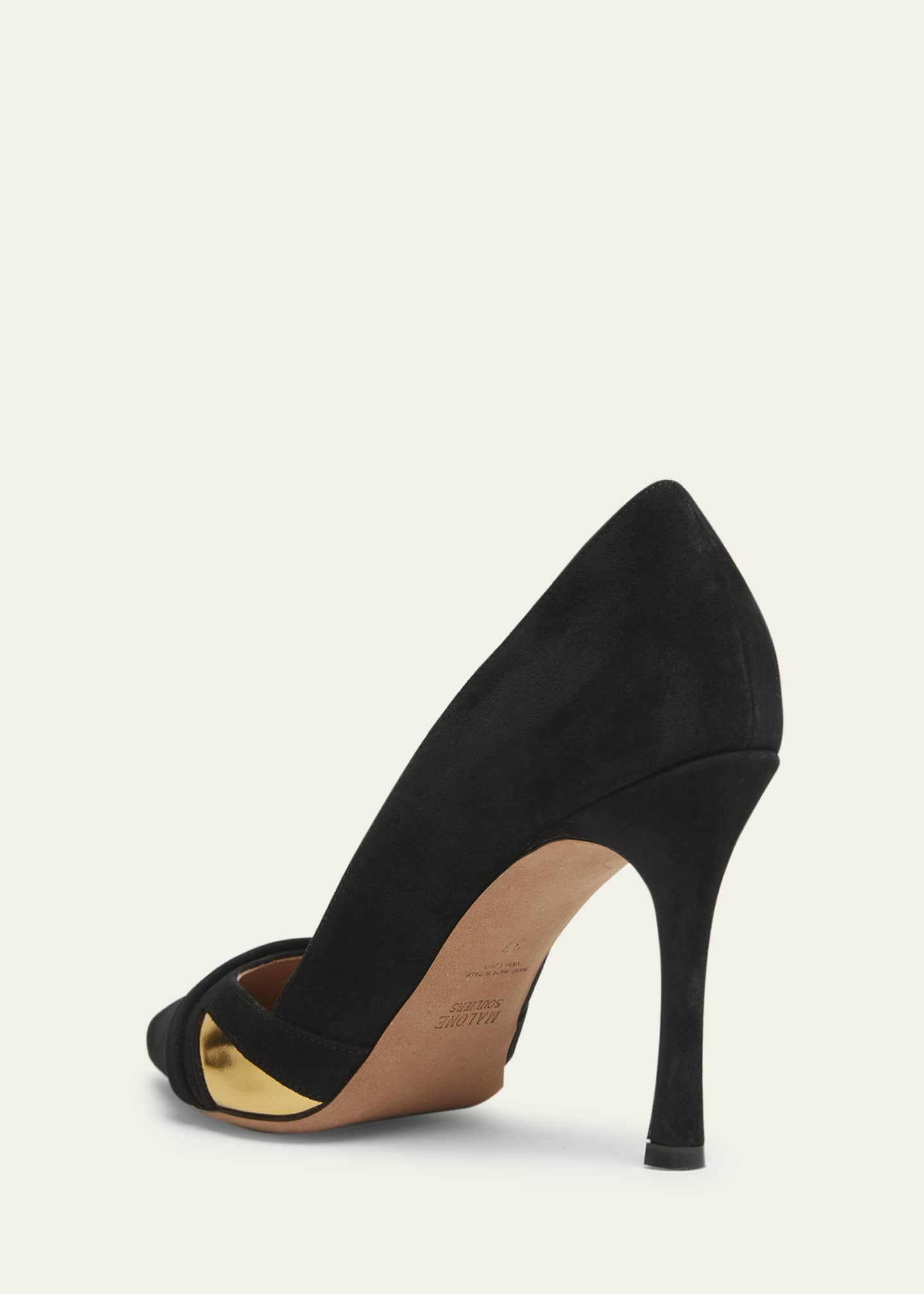 Malone Souliers Gae Suede Metallic Stiletto Pumps Image 2 of 3