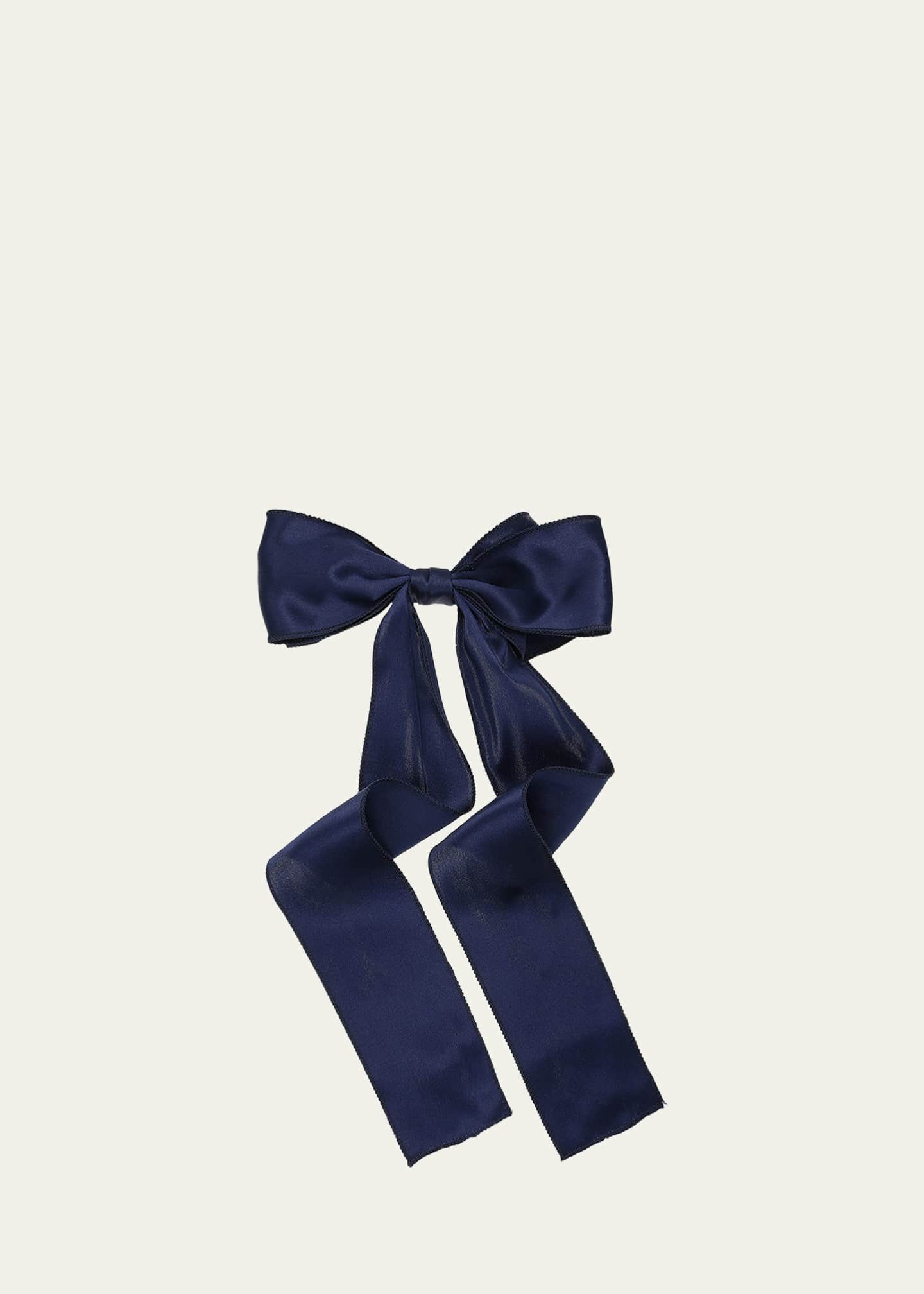 L. Erickson USA Long Satin Bow Barrette