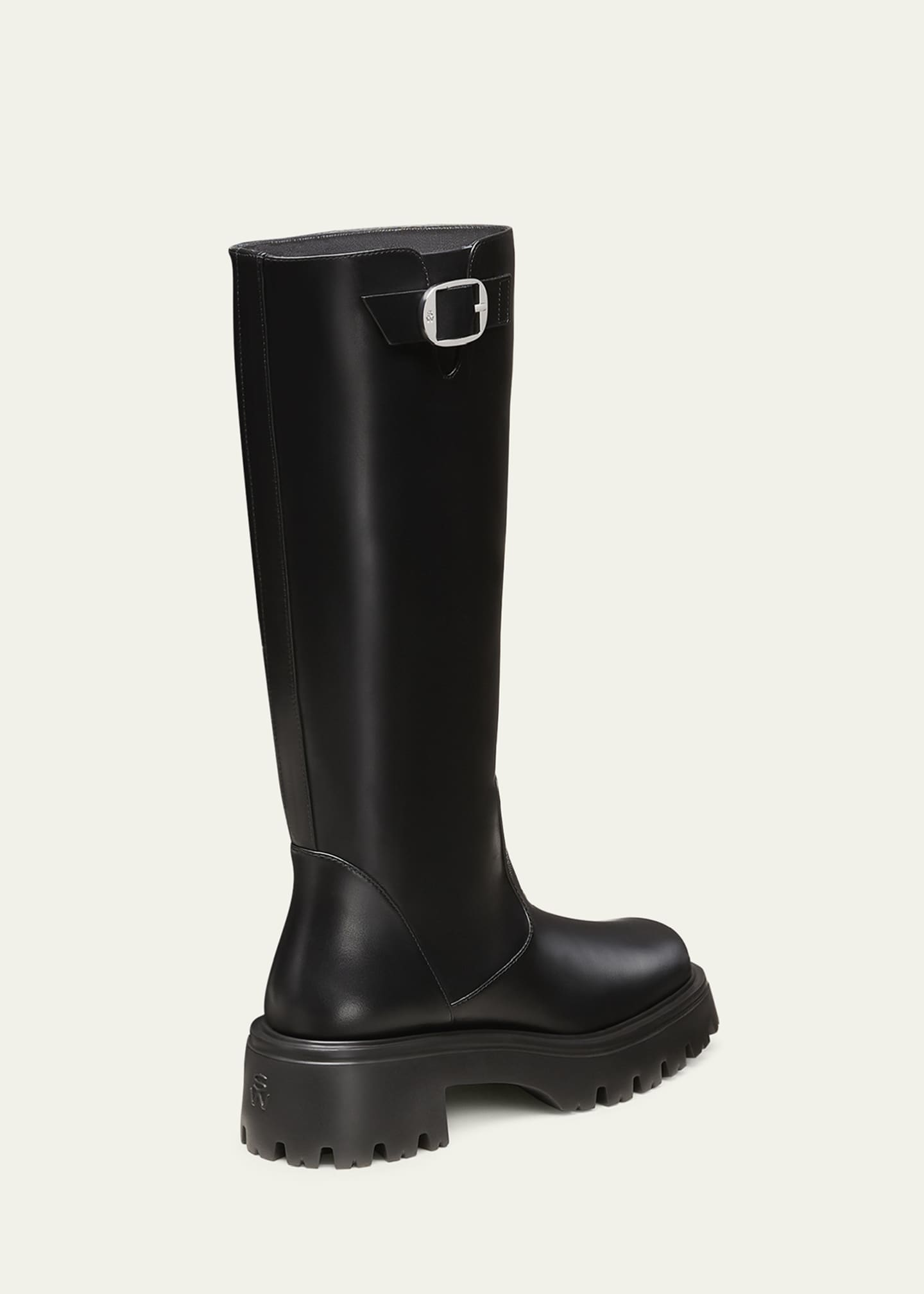 Stuart Weitzman Emerson Leather Buckle Biker Boots