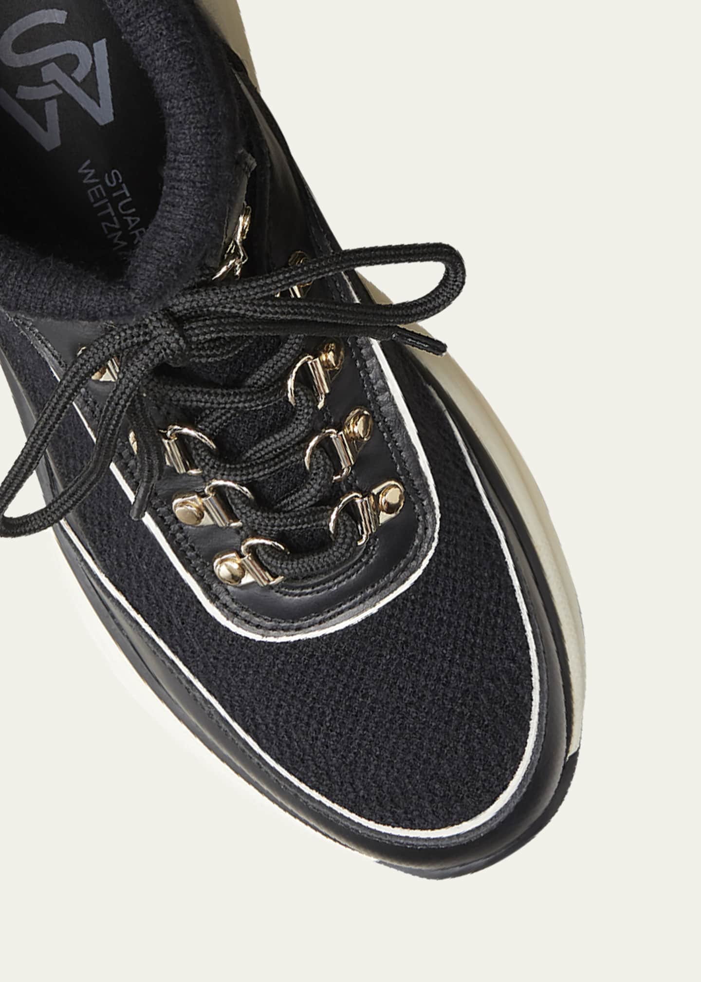 Stuart Weitzman SW High-Top Leather Hiker Trainer Sneakers Image 3 of 3
