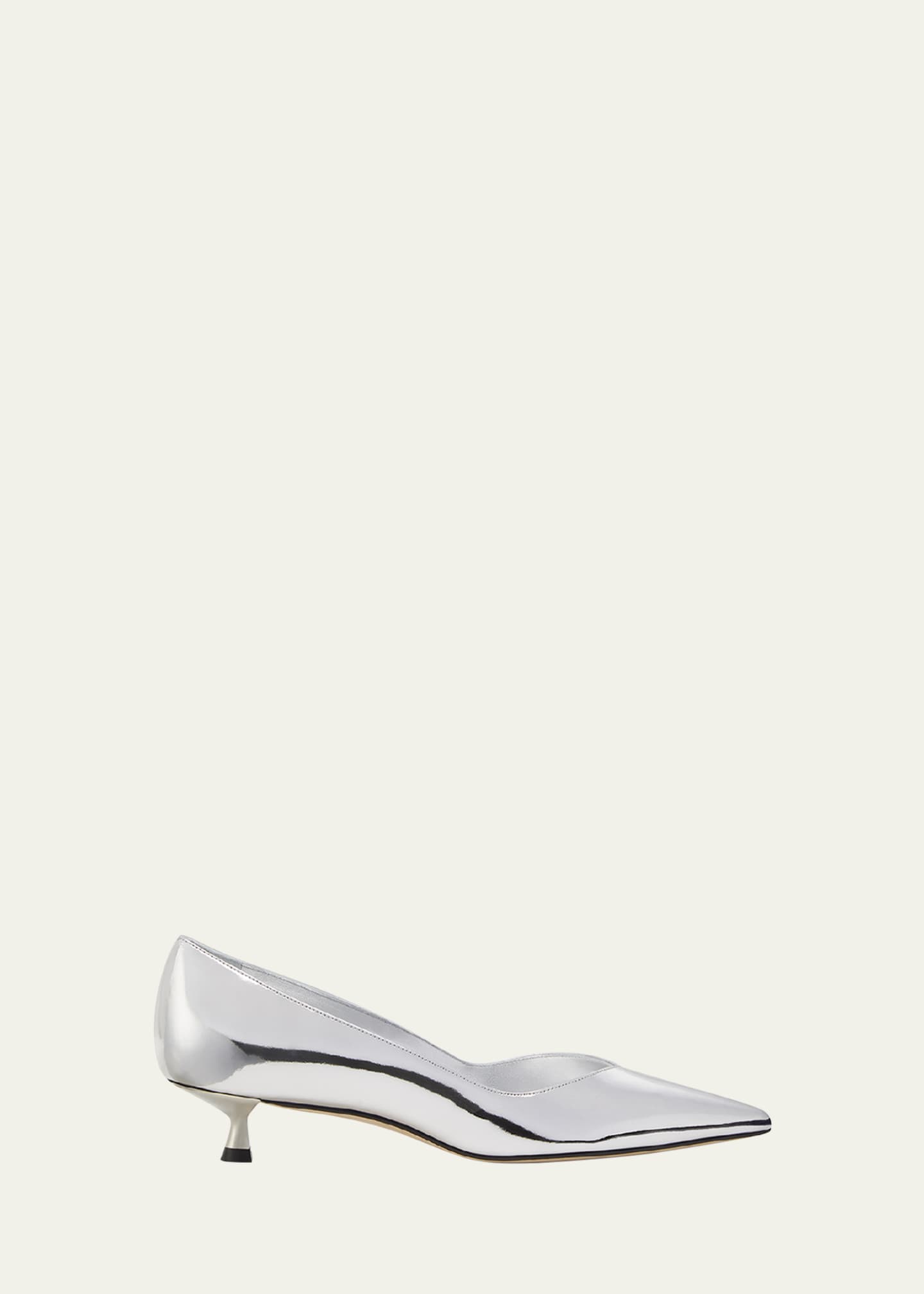 Metallic kitten heel pumps shop