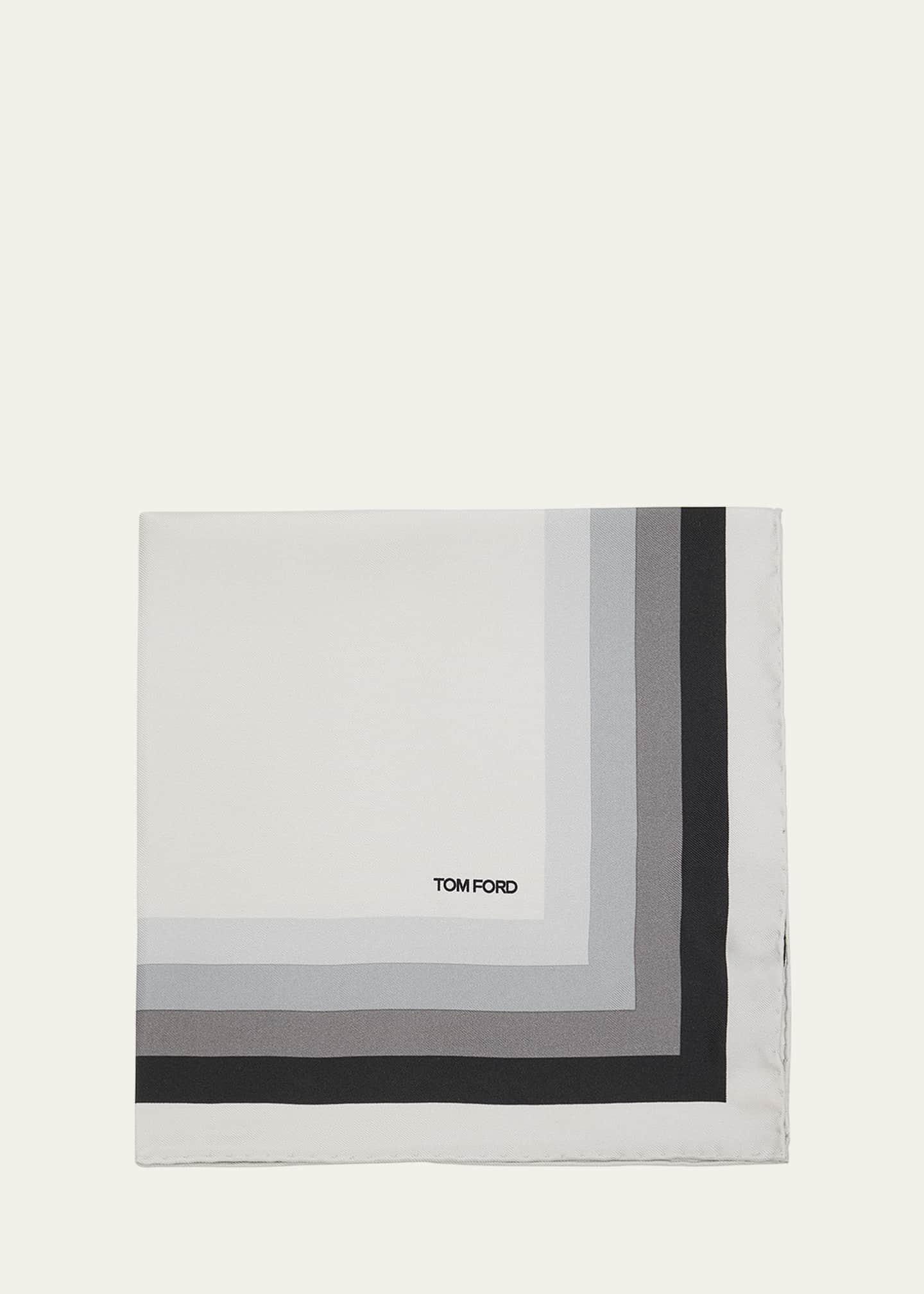 TOM FORD Men's Concentric Frame Silk Pocket Square