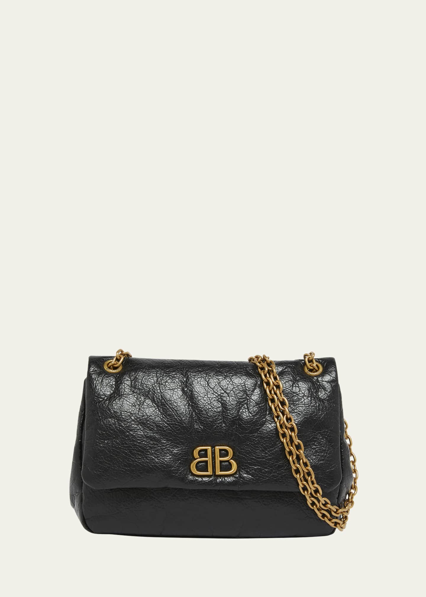 Balenciaga Monaco Mini Leather Chain Shoulder Bag Image 1 of 5