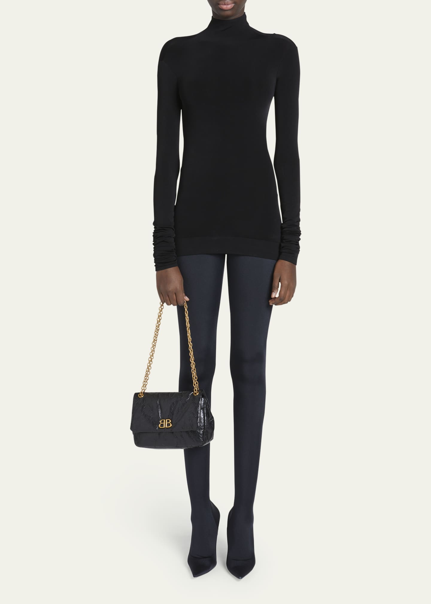 Balenciaga Monaco Mini Leather Chain Shoulder Bag Image 5 of 5