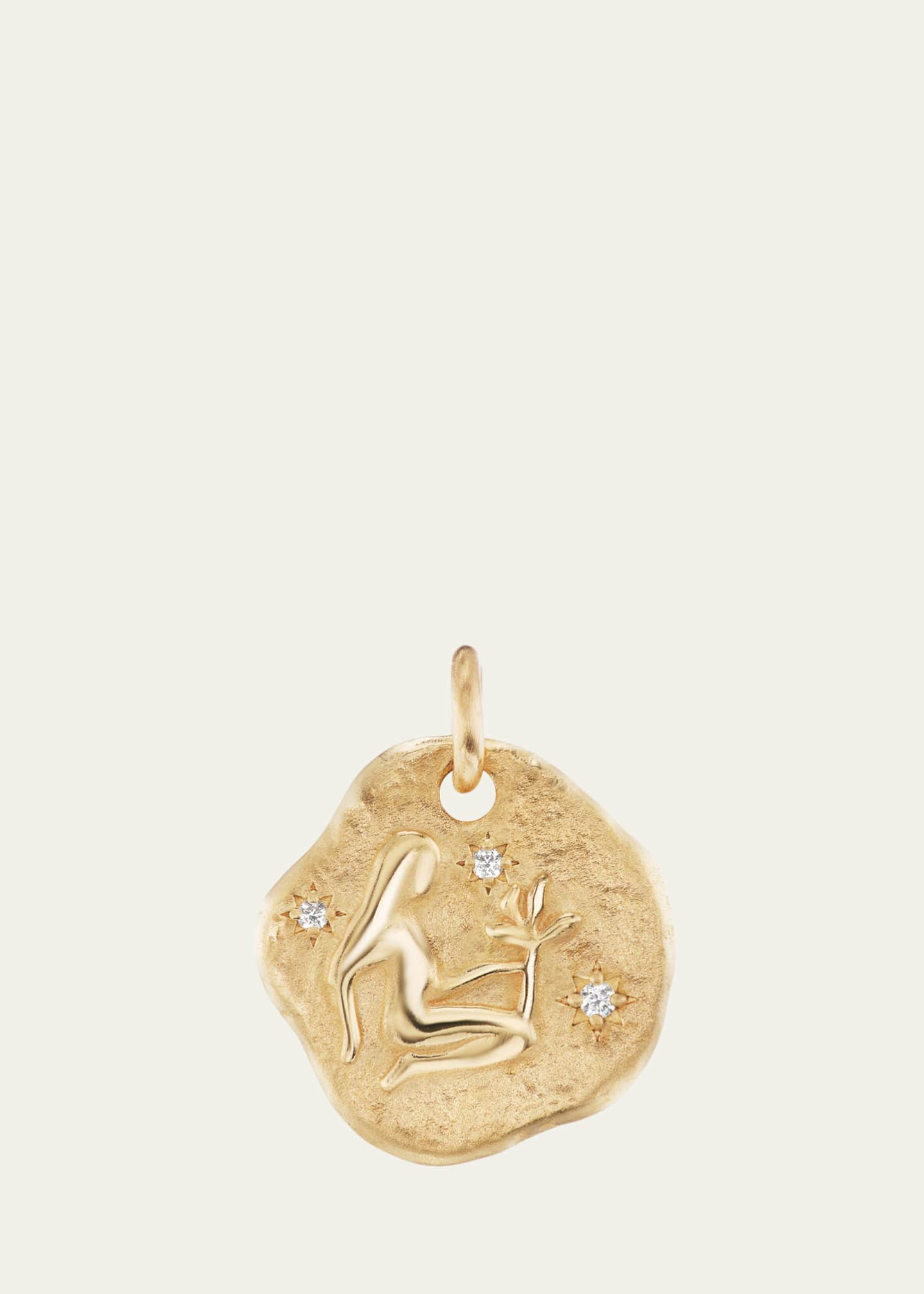 18K Yellow Gold Large Diamond Zodiac Pendant Necklace