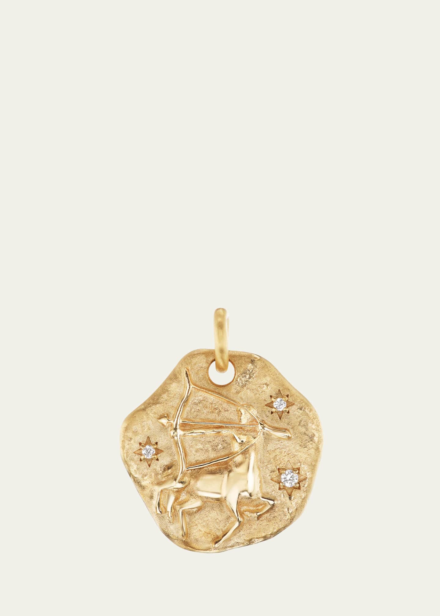 18K Yellow Gold Large Diamond Zodiac Pendant Necklace