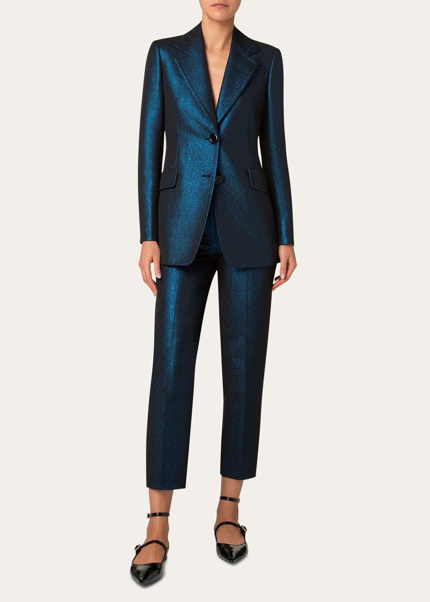 Akris punto Metallic Night Sky Boyfriend Blazer Image 2 of 5