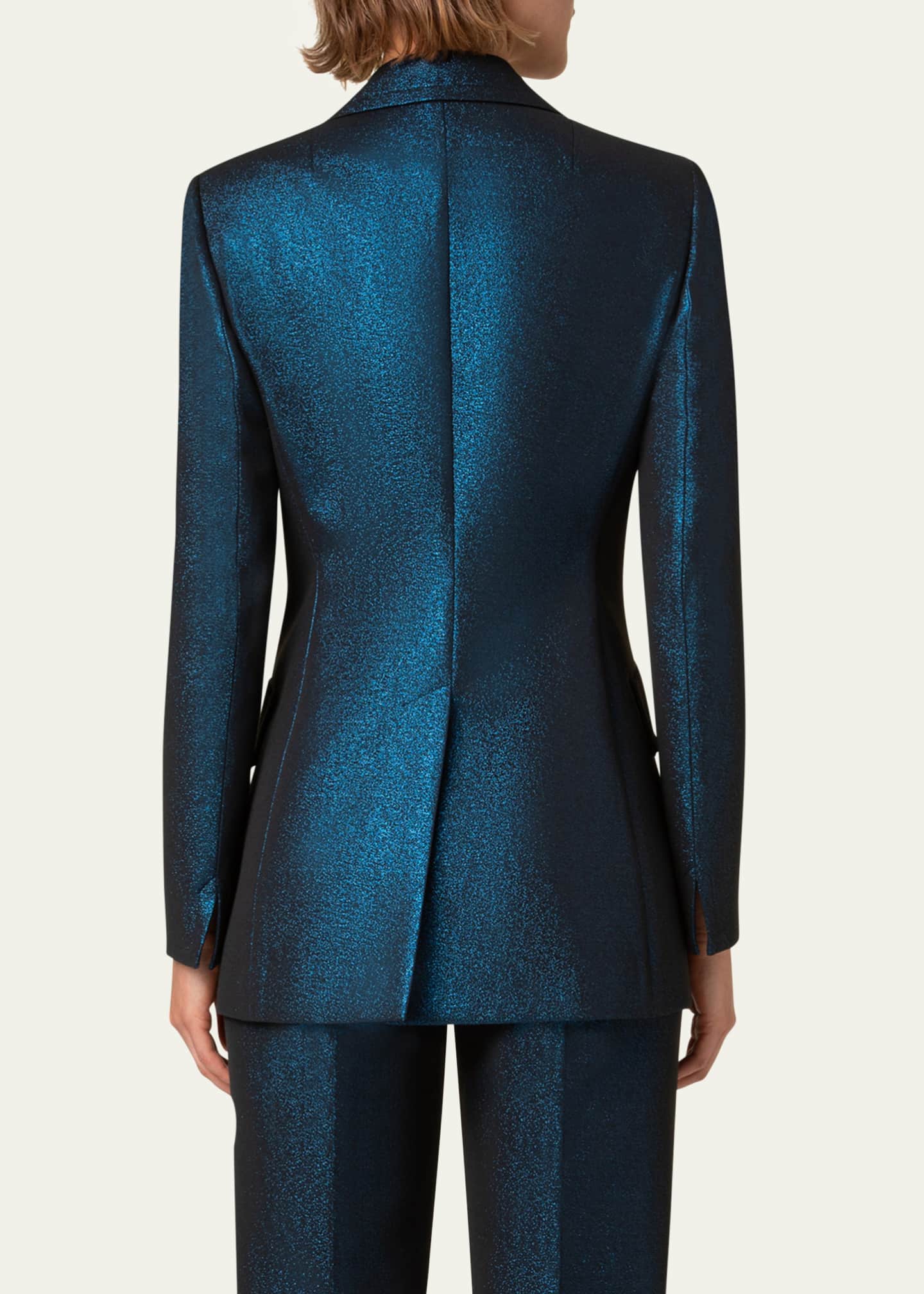 Akris punto Metallic Night Sky Boyfriend Blazer Image 3 of 5