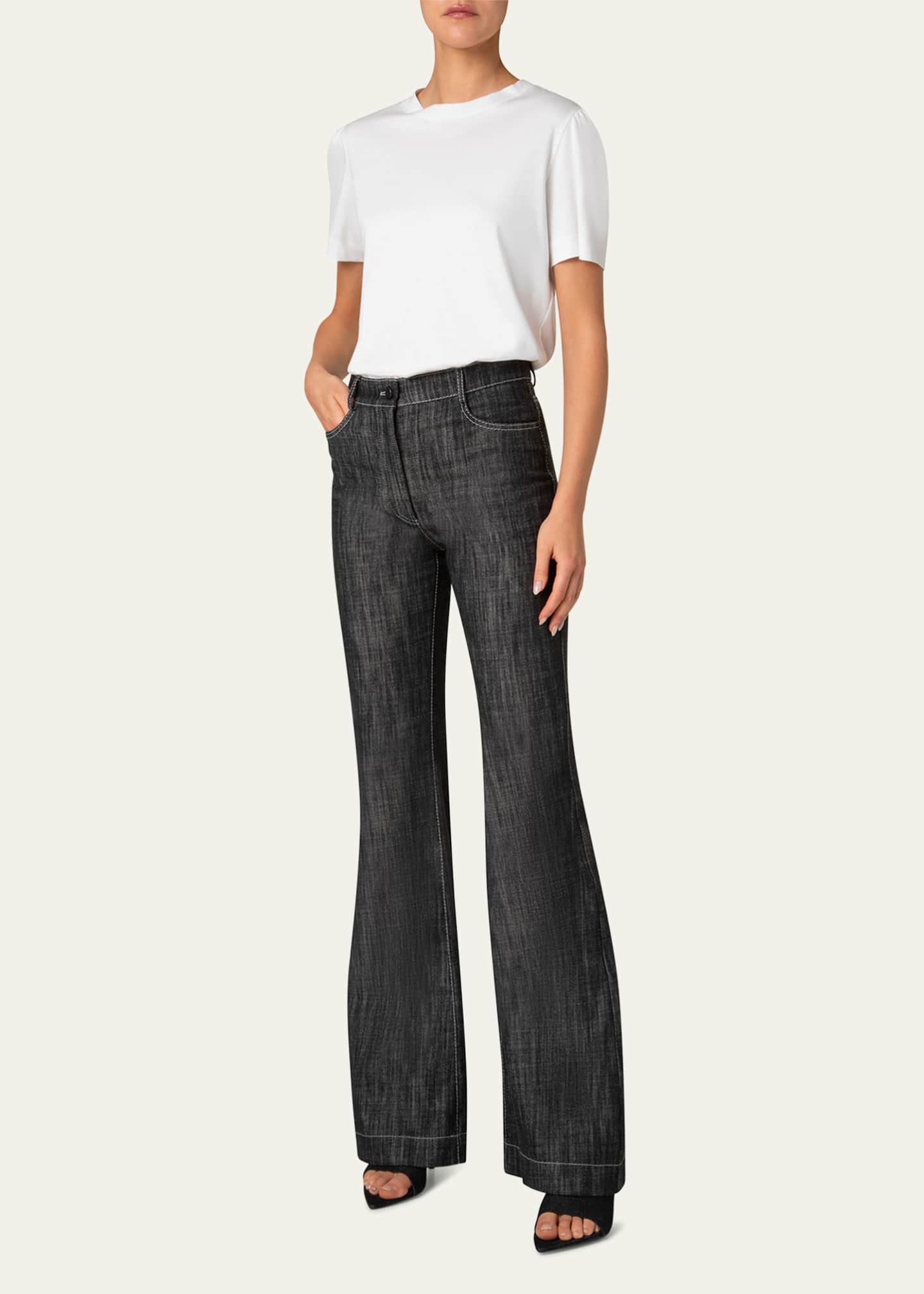 Akris punto Straight Cotton Jersey T-Shirt Image 2 of 5