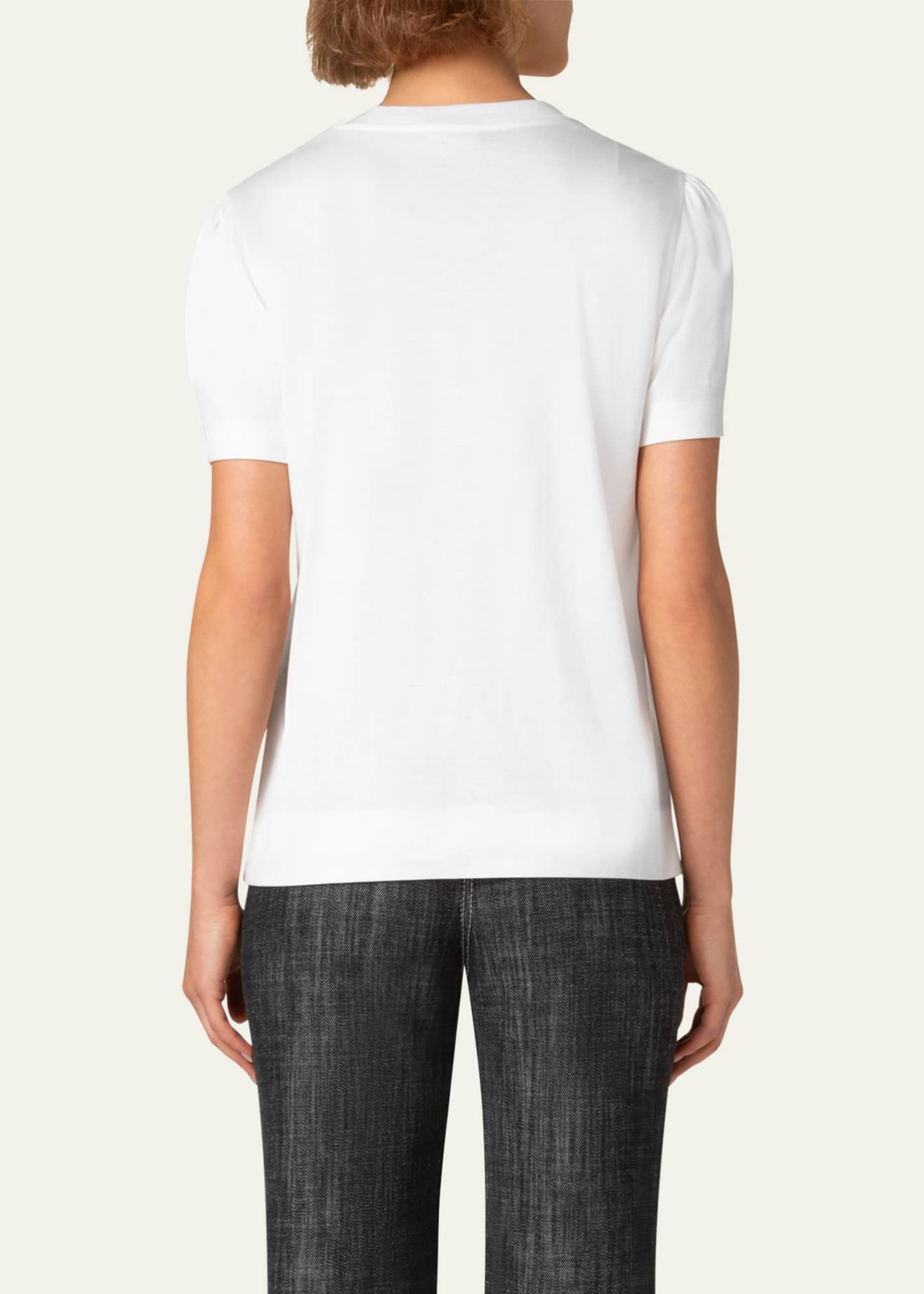 Akris punto Straight Cotton Jersey T-Shirt Image 3 of 5
