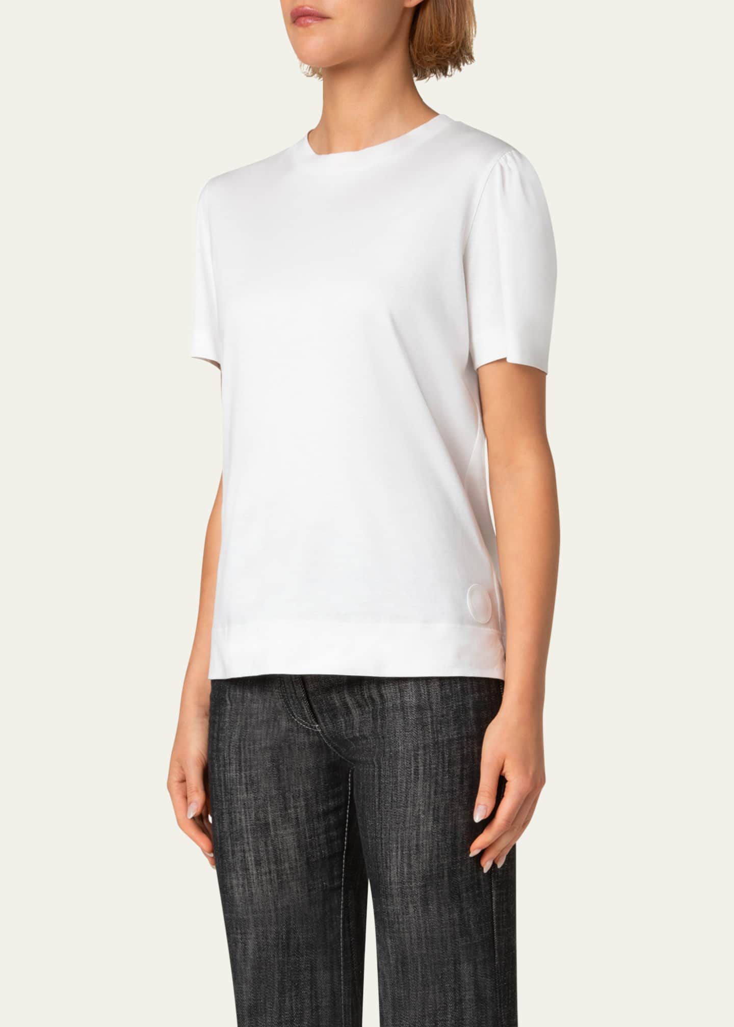Akris punto Straight Cotton Jersey T-Shirt Image 4 of 5