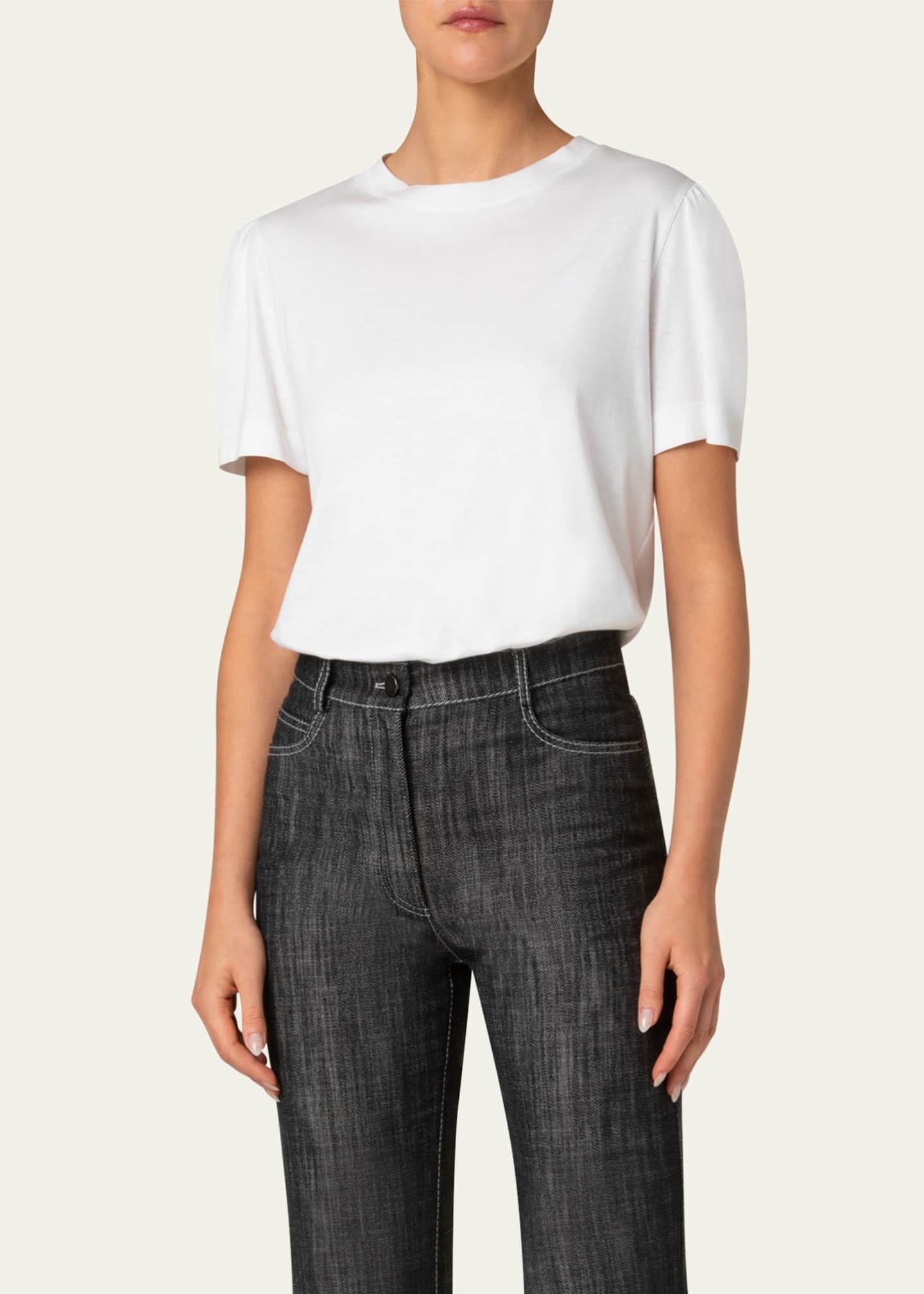 Akris punto Straight Cotton Jersey T-Shirt Image 5 of 5
