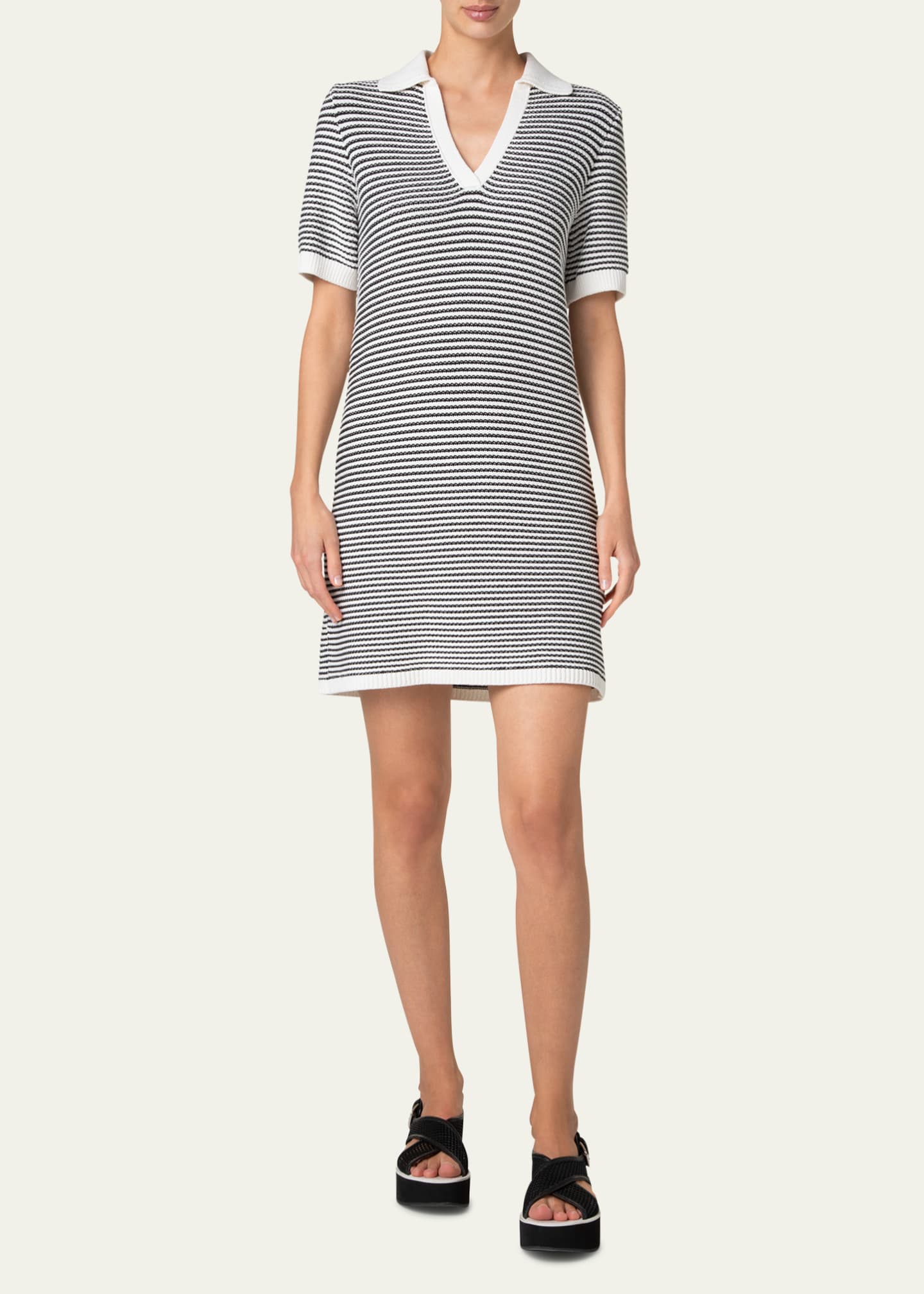 Akris punto Chunky Tweed Knit Mini Polo Dress Image 2 of 5