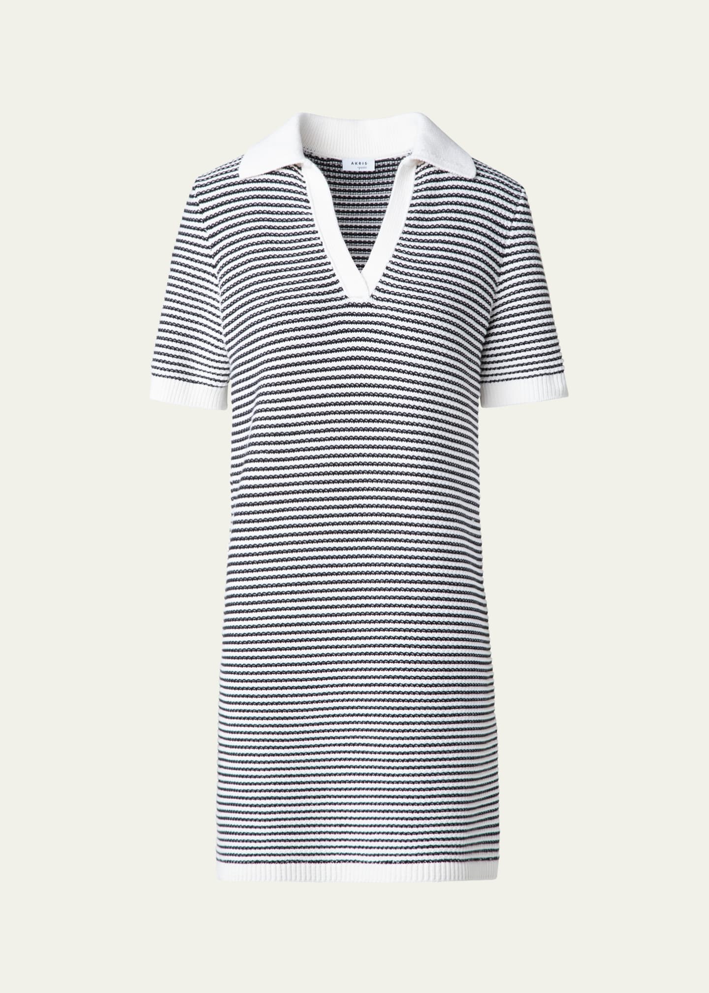Akris punto Chunky Tweed Knit Mini Polo Dress Image 1 of 5