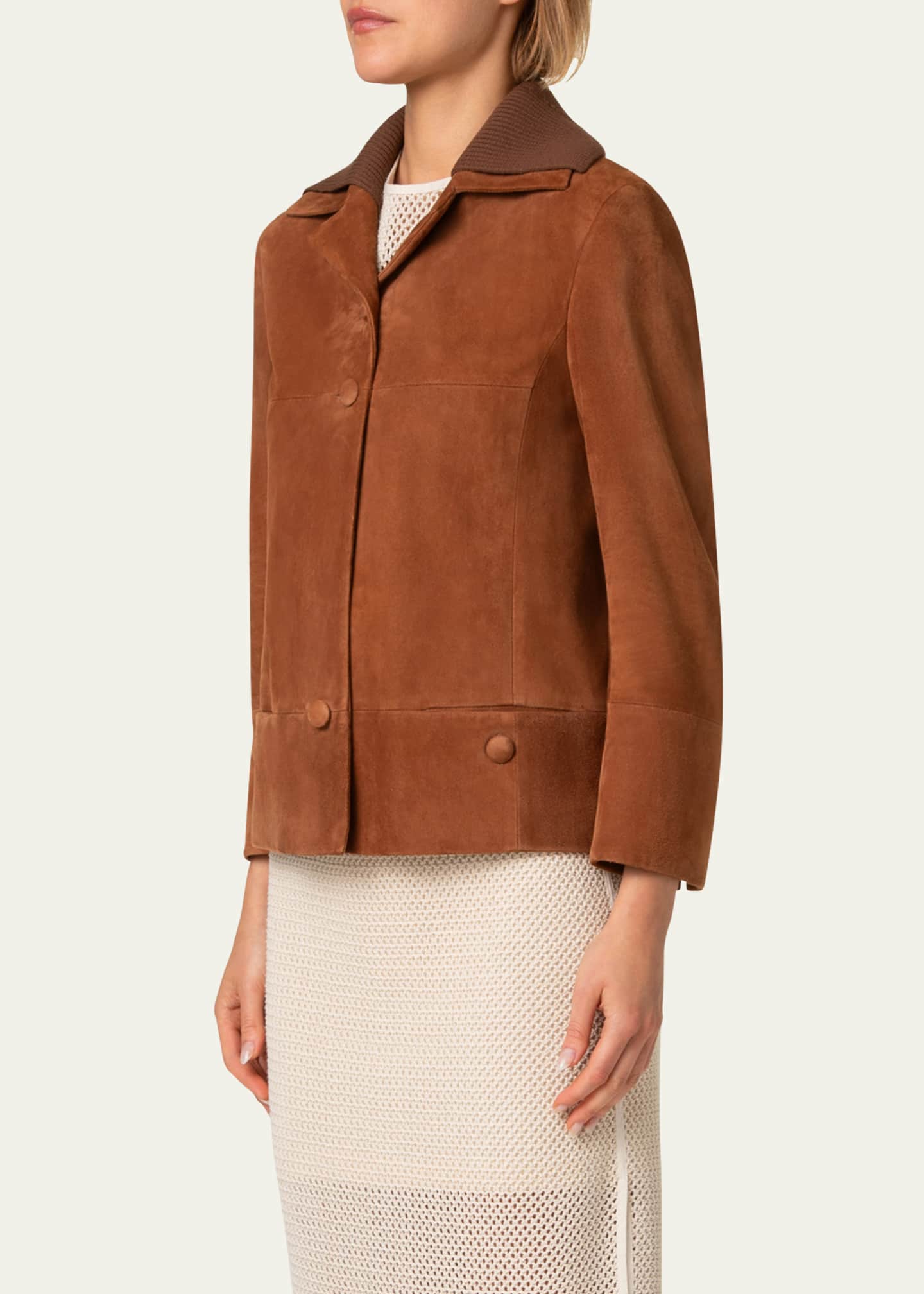 Akris punto Goat Suede Jacket Image 4 of 5