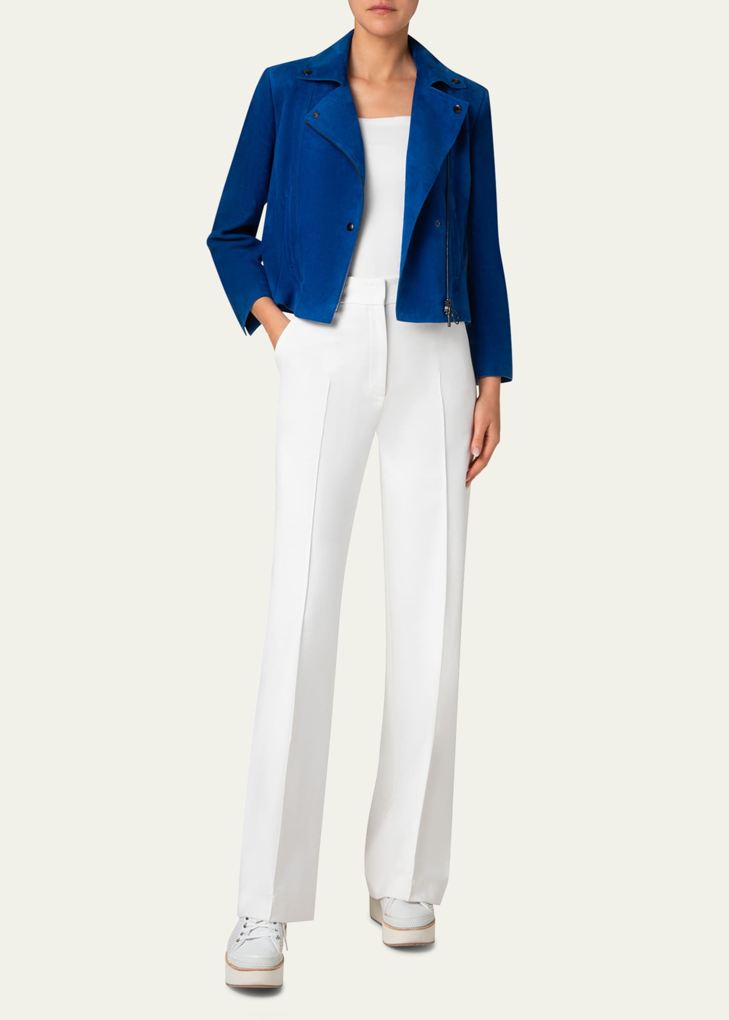 Akris punto Suede Biker Jacket Image 2 of 5