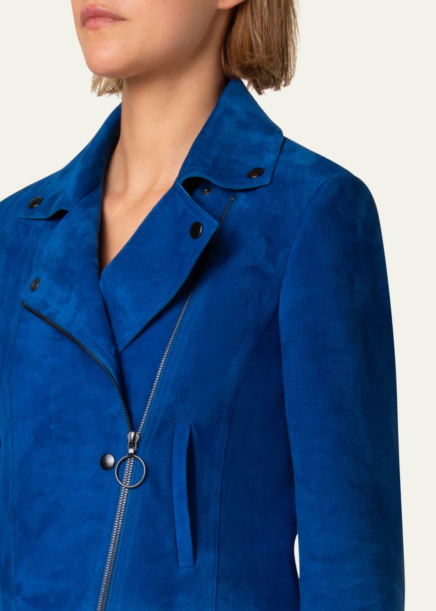 Akris punto Suede Biker Jacket Image 5 of 5