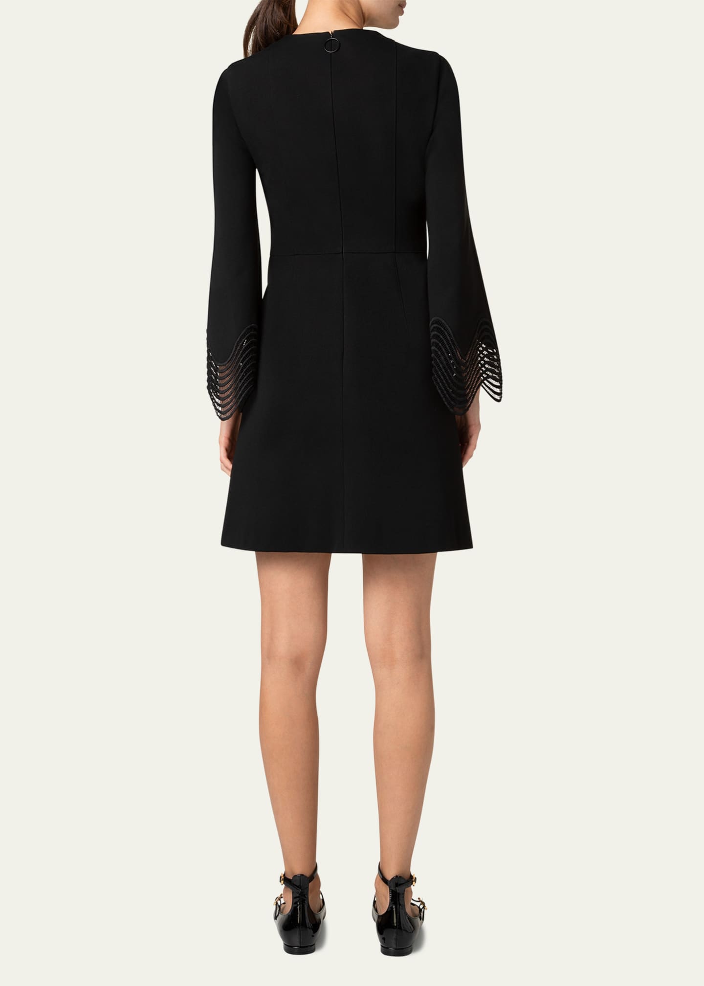 Akris punto Waved Lace Cuff Jersey Mini Dress Image 3 of 5