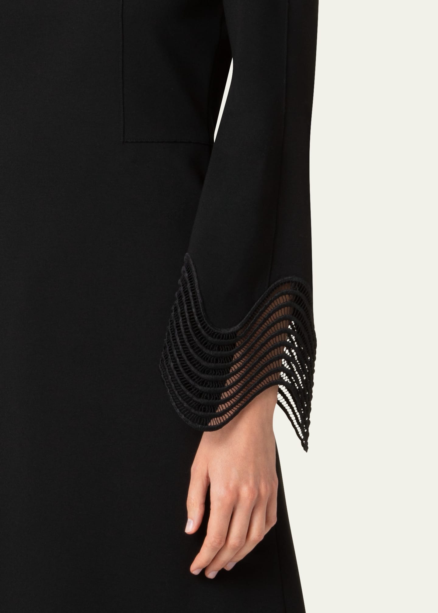 Akris punto Waved Lace Cuff Jersey Mini Dress Image 5 of 5