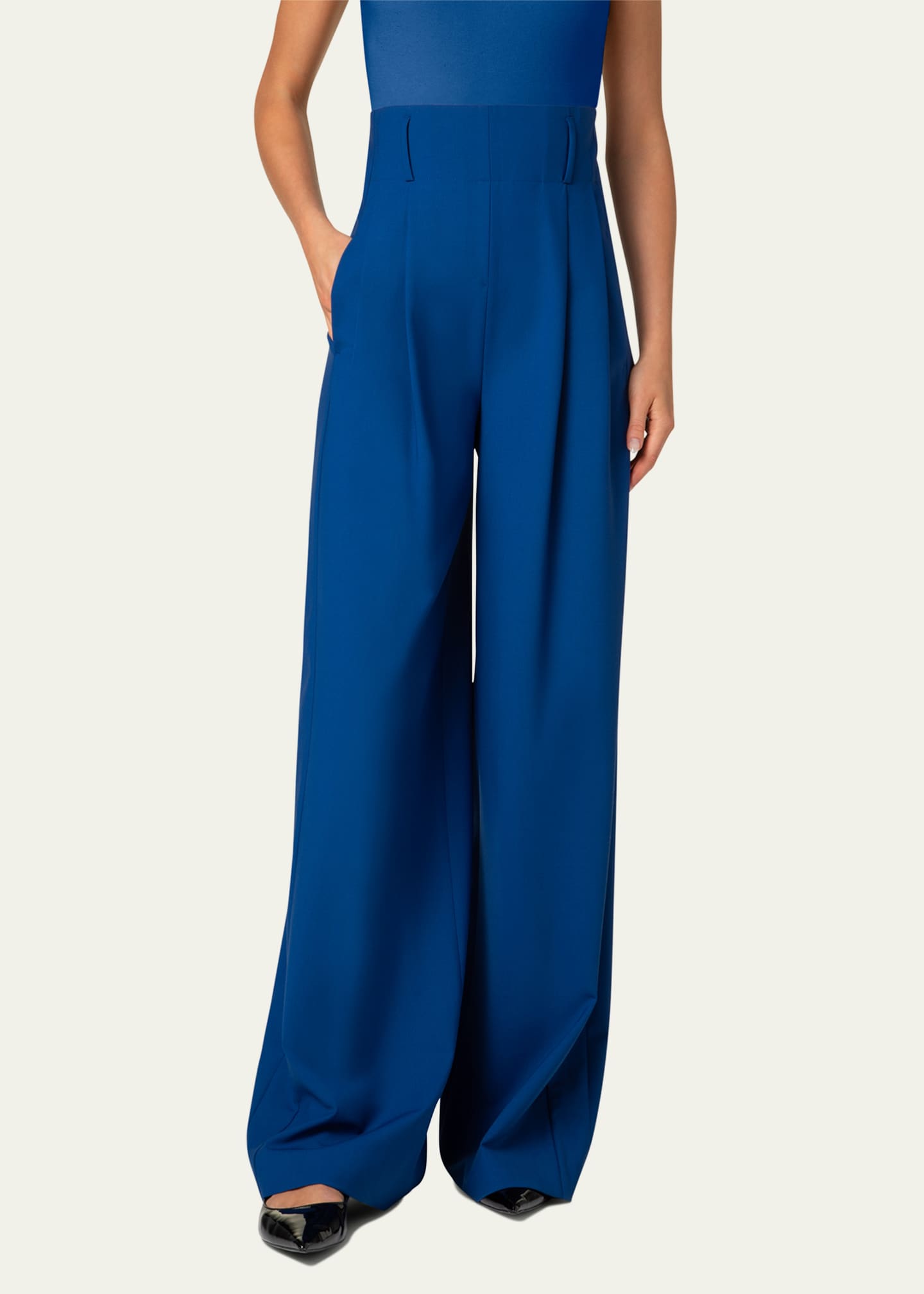 Akris punto Florina Wide Leg Cool Wool Pants Image 2 of 4