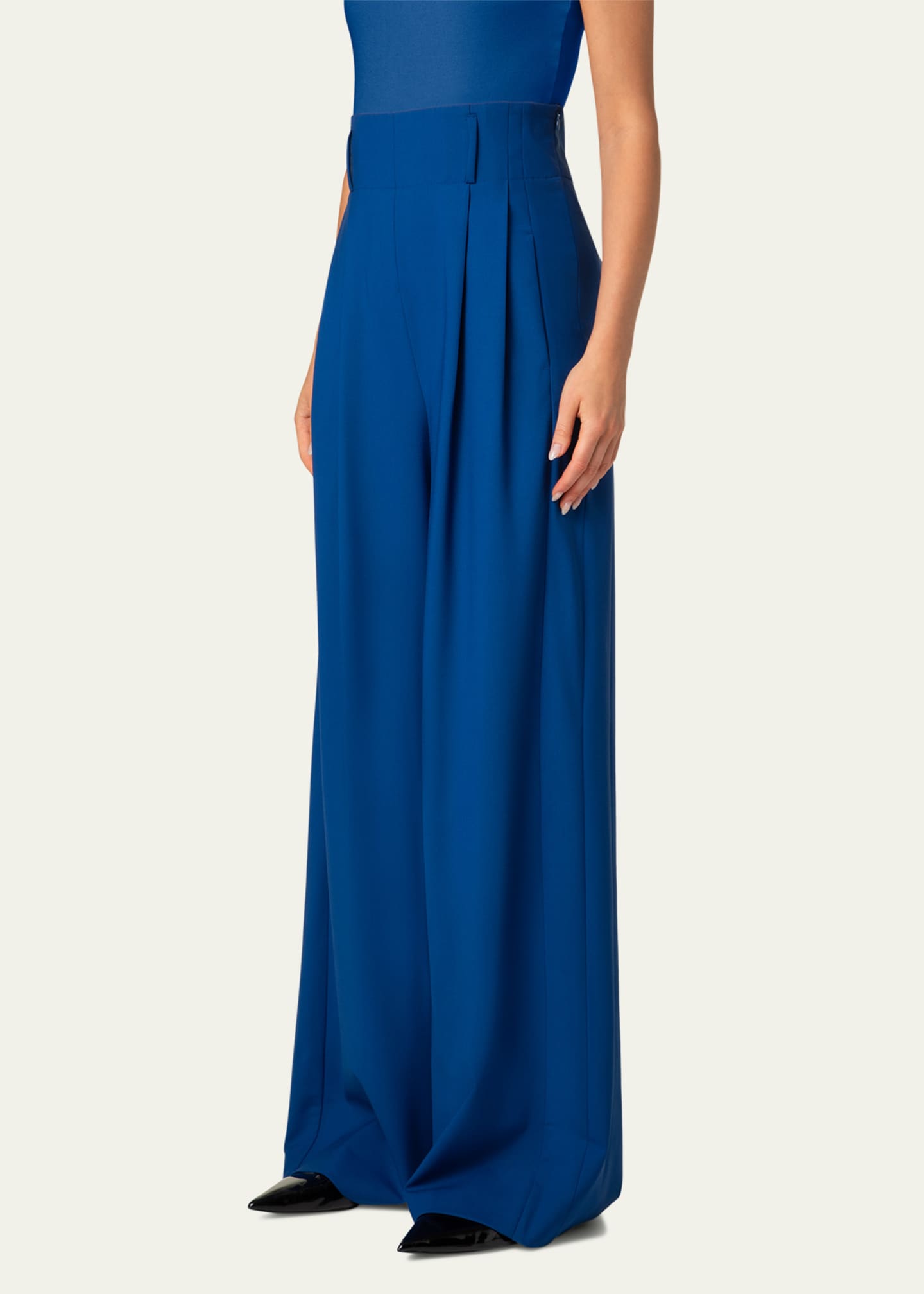 Akris punto Florina Wide Leg Cool Wool Pants Image 4 of 4