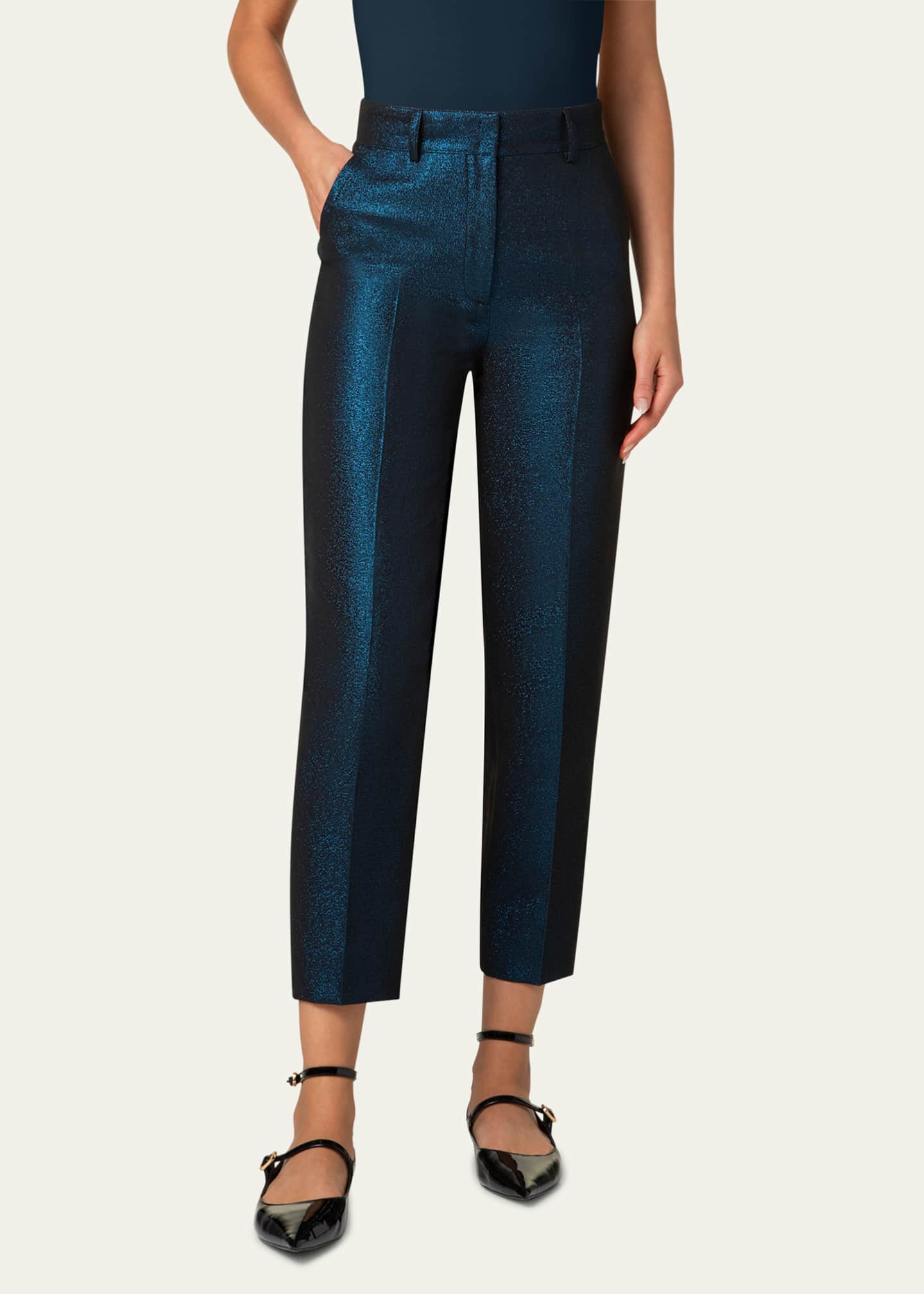 Akris punto Feryn Metallic Night Sky Tapered Pants Image 2 of 5