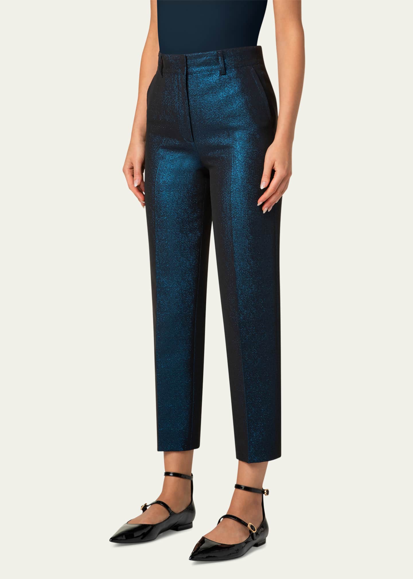 Akris punto Feryn Metallic Night Sky Tapered Pants Image 4 of 5