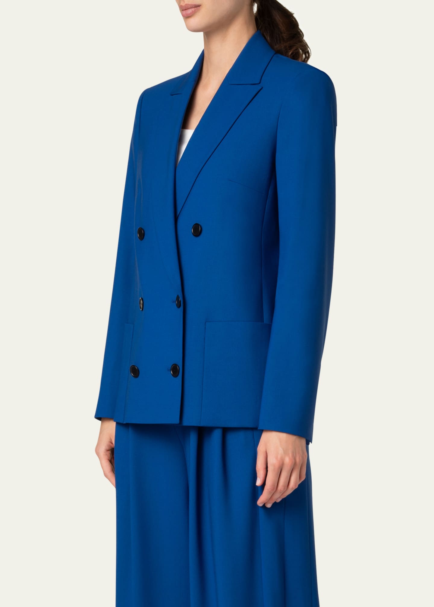 Akris punto Double-Breasted Cool Wool Jacket Image 4 of 5