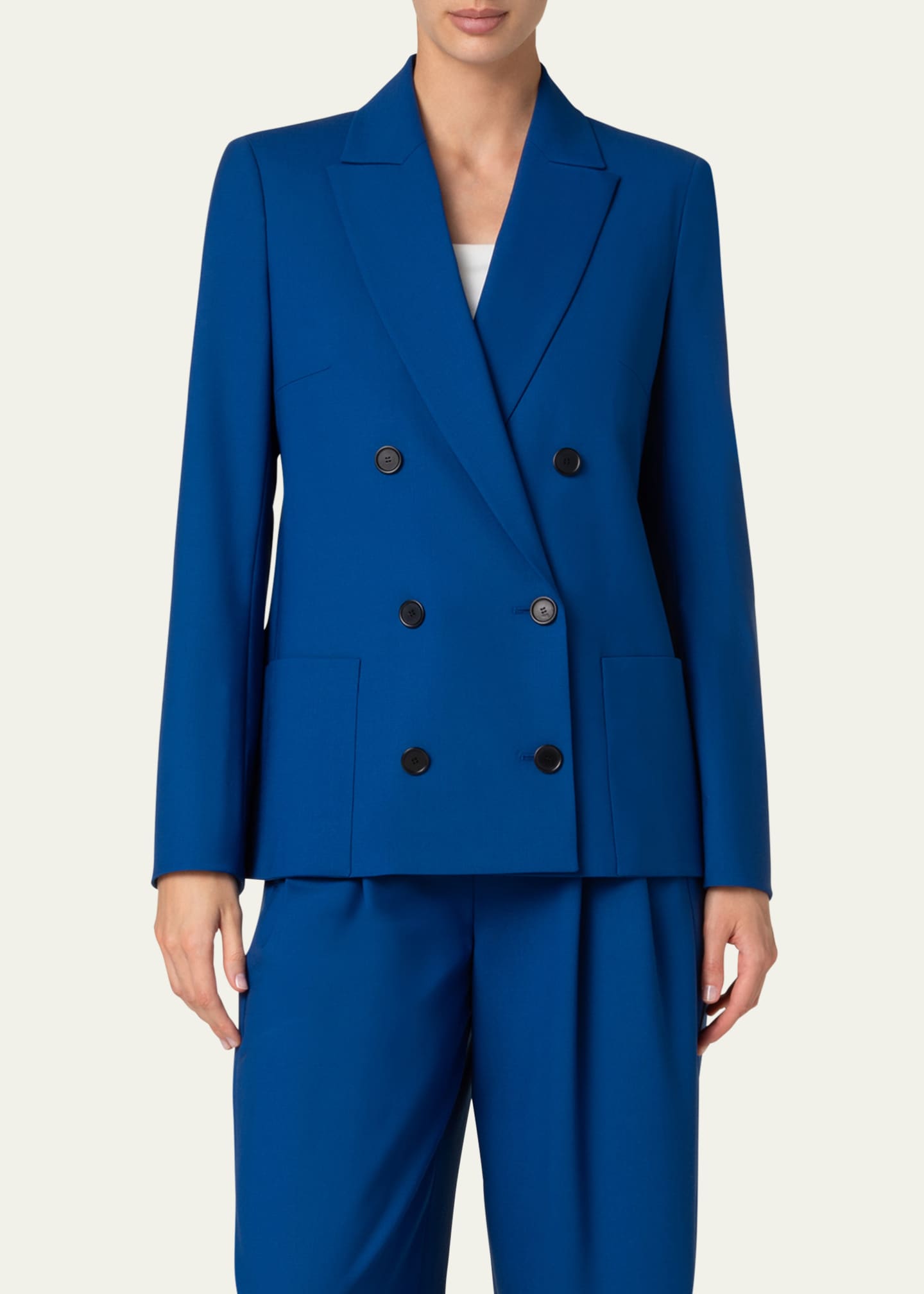 Akris punto Double-Breasted Cool Wool Jacket Image 5 of 5