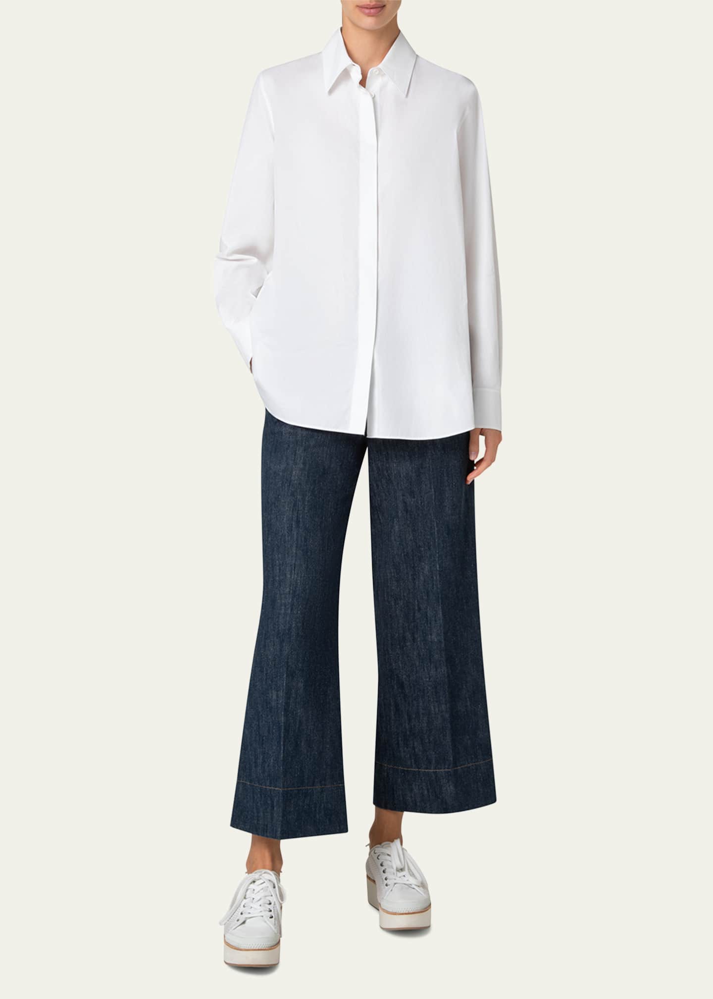 Akris punto Tunic Cotton Poplin Blouse Image 2 of 5