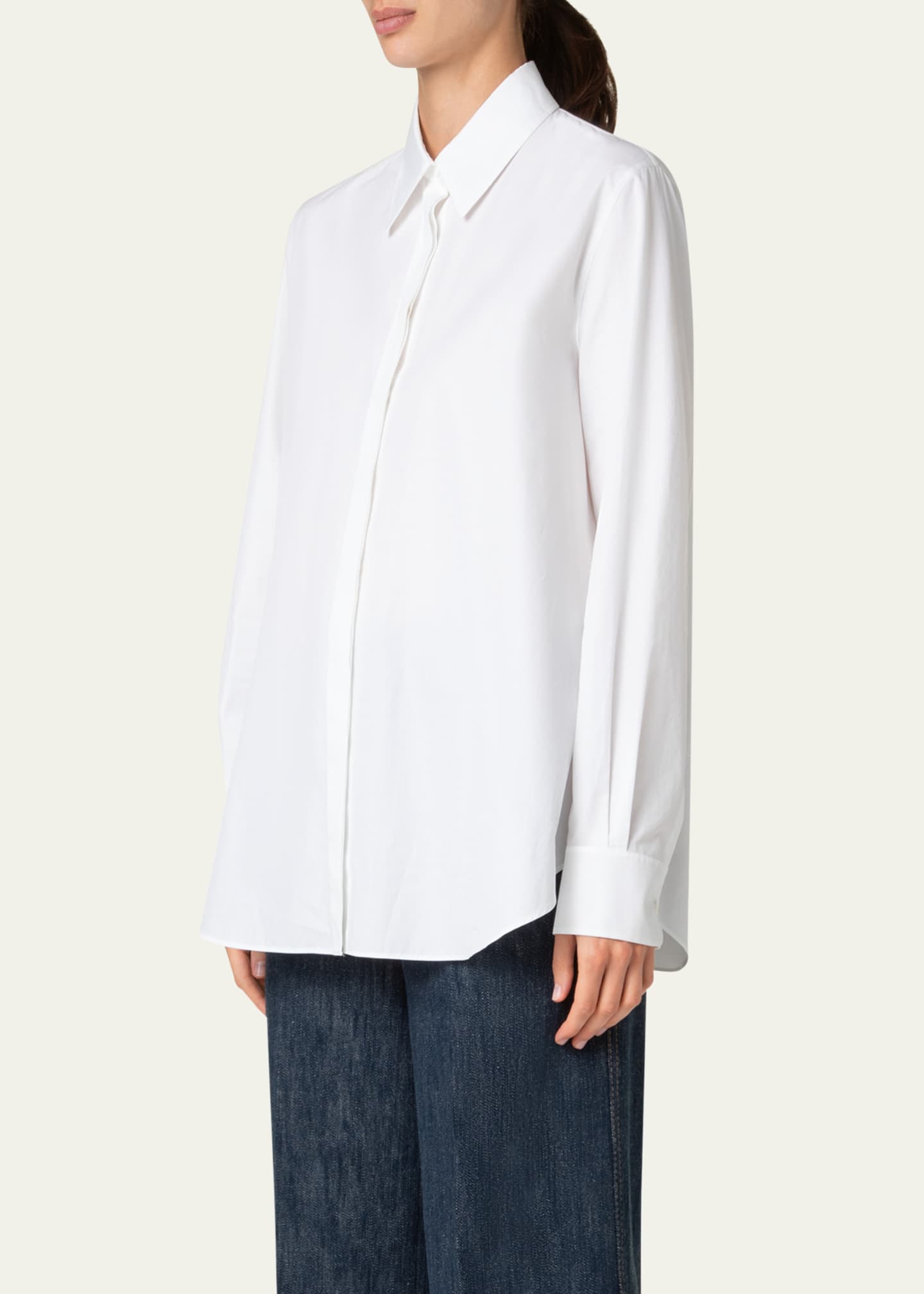 Akris punto Tunic Cotton Poplin Blouse Image 4 of 5