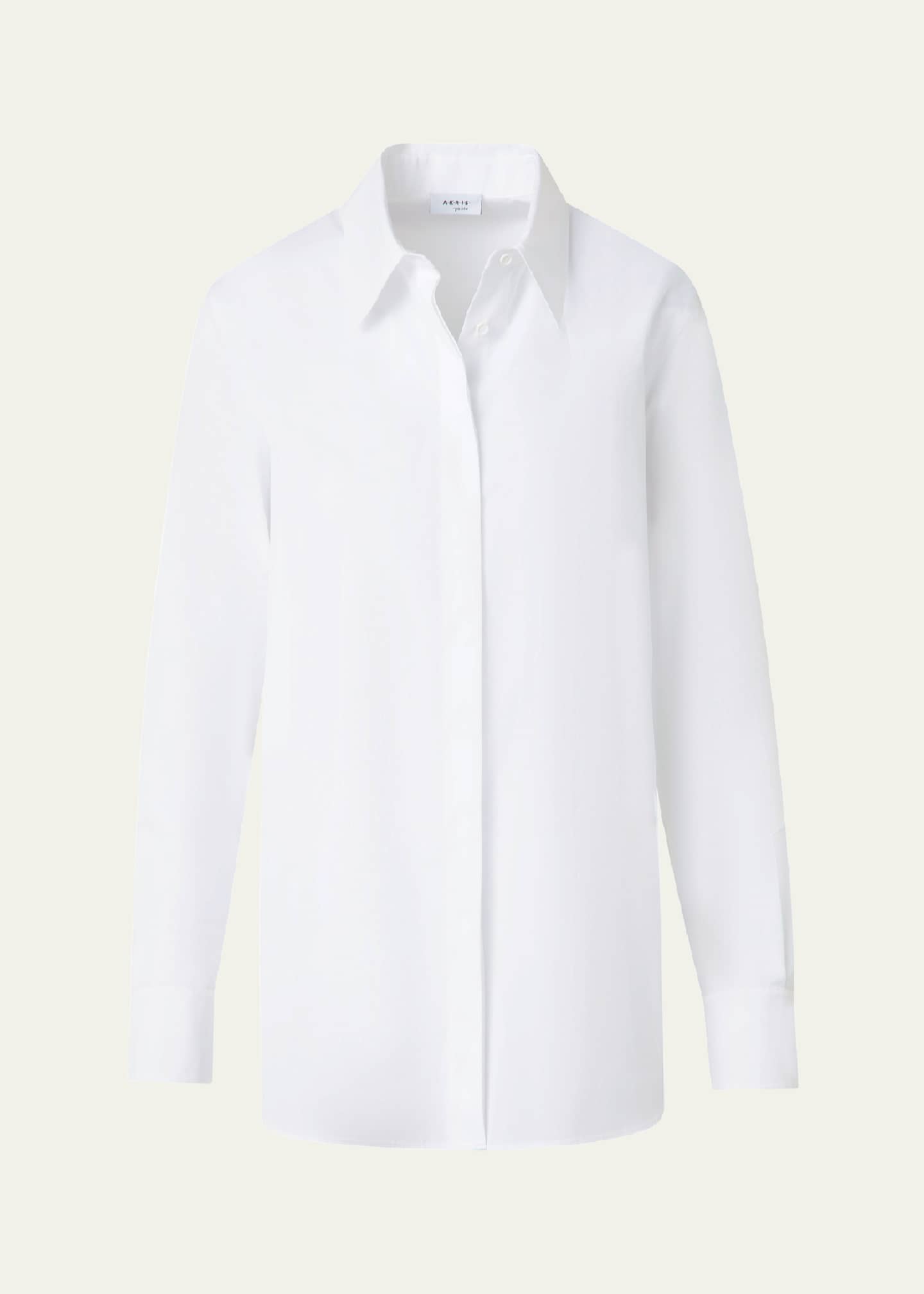 Akris punto Tunic Cotton Poplin Blouse Image 1 of 5