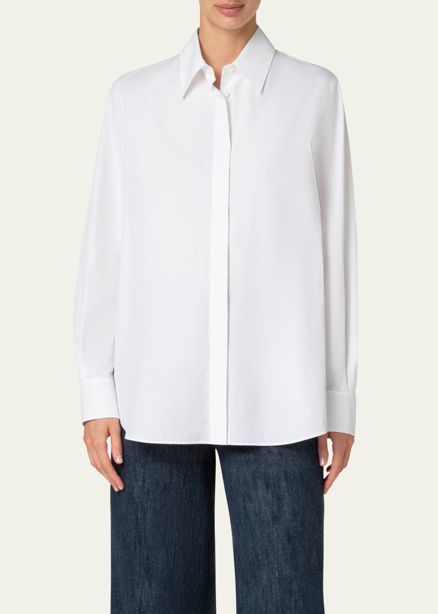 Akris punto Tunic Cotton Poplin Blouse Image 5 of 5