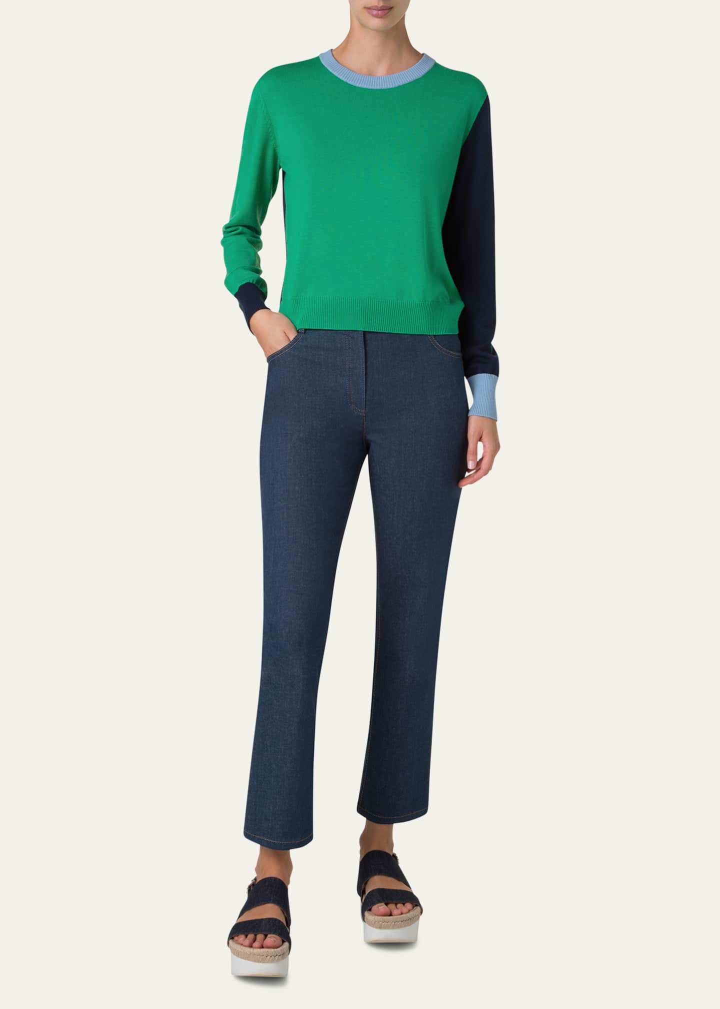 Akris punto Colorblock Wool Sweater Image 2 of 5
