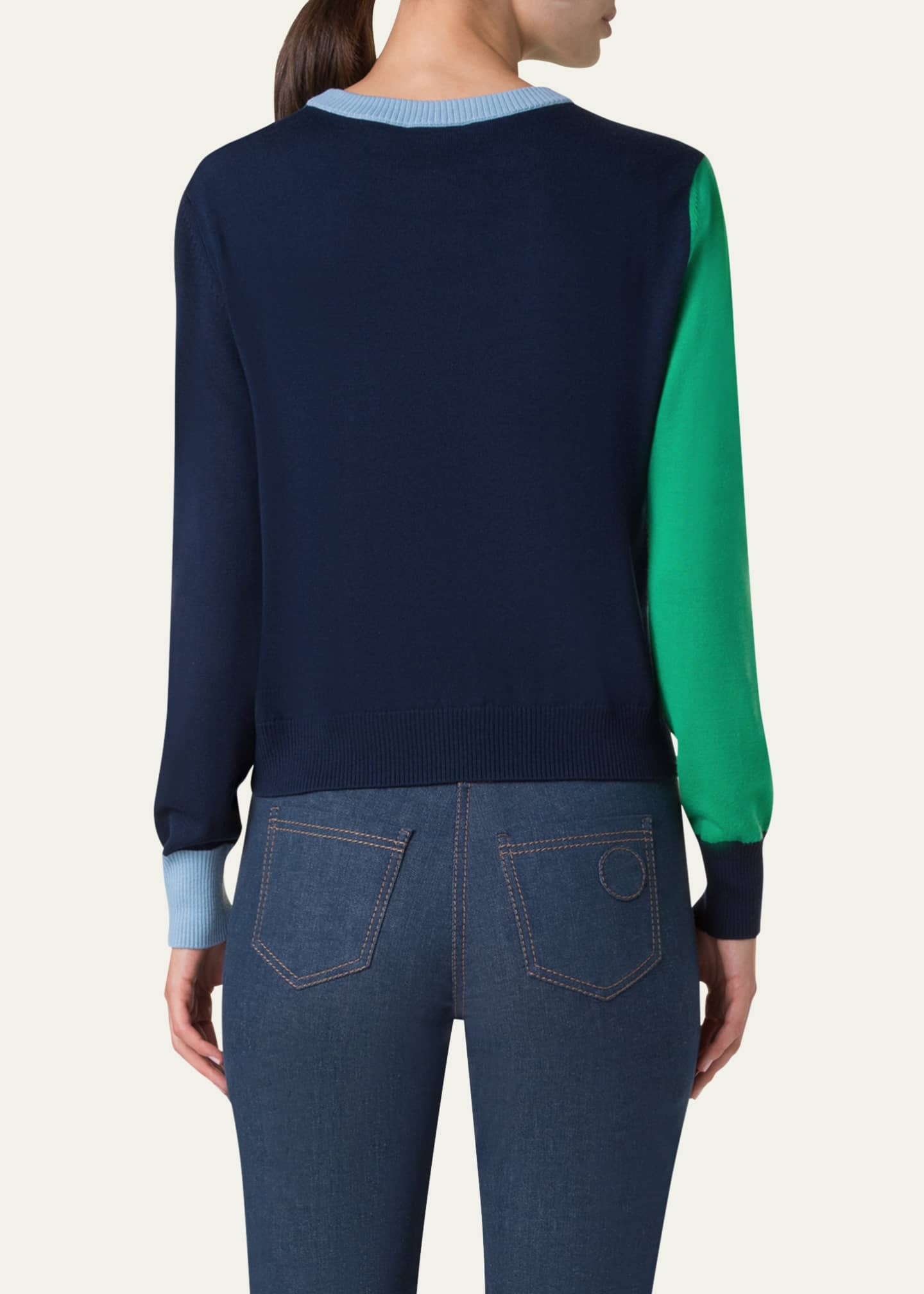 Akris punto Colorblock Wool Sweater Image 3 of 5