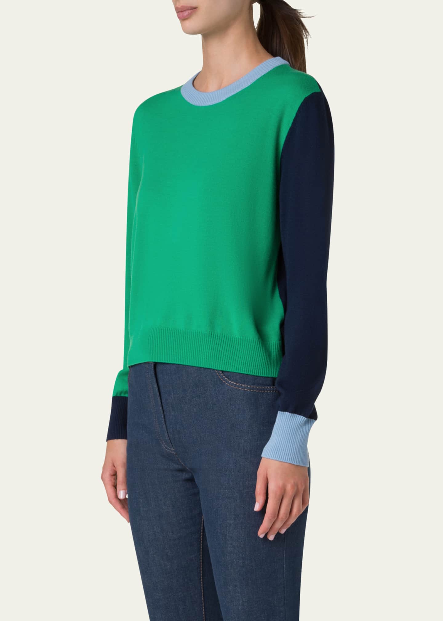 Akris punto Colorblock Wool Sweater Image 4 of 5