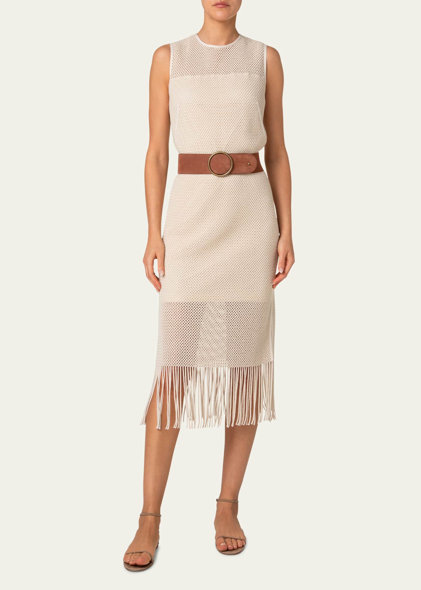 Akris punto Fringe Mesh Midi Dress Image 2 of 5