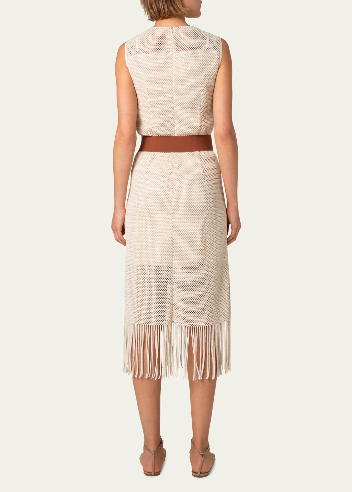 Akris punto Fringe Mesh Midi Dress Image 3 of 5