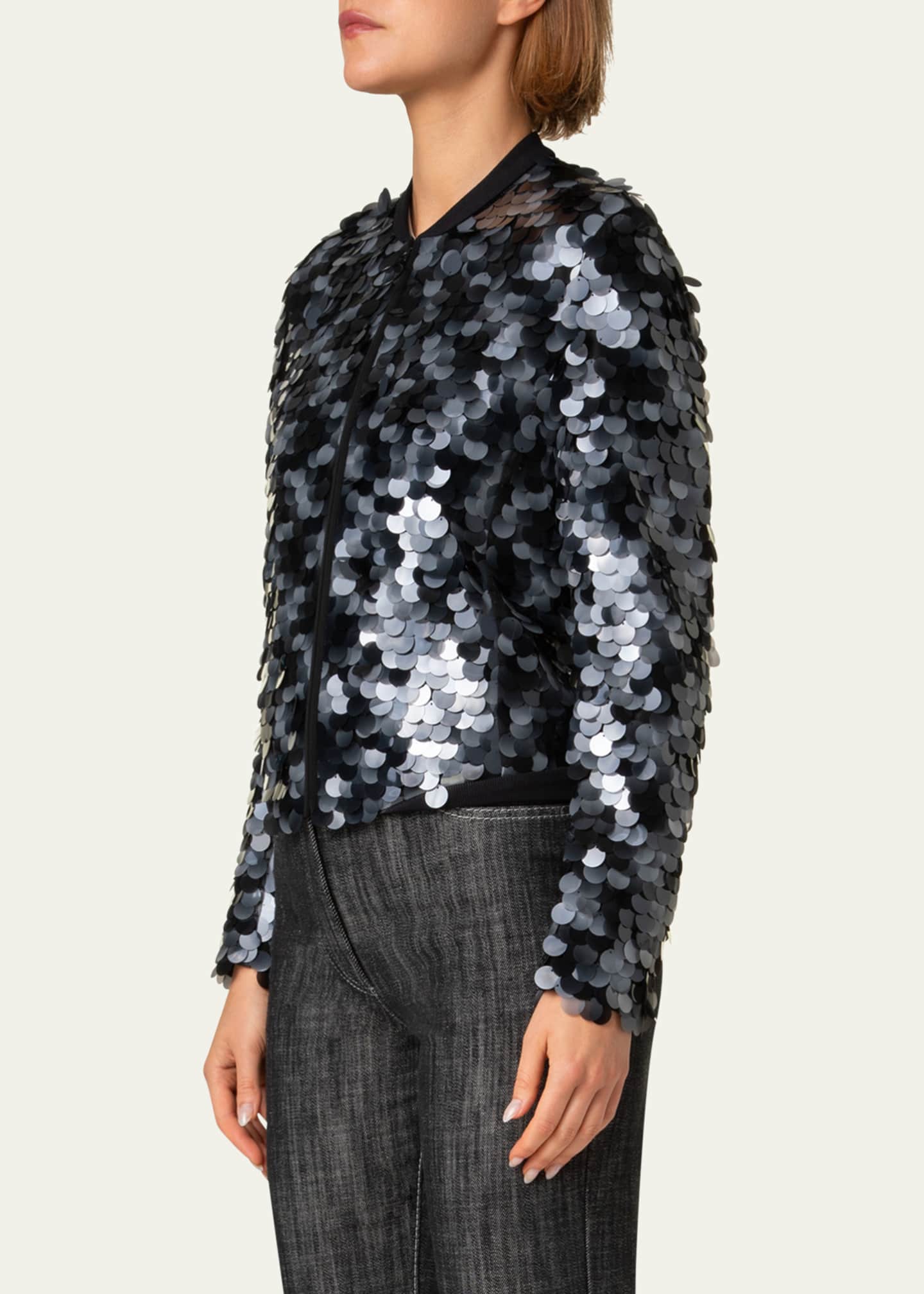 Akris punto Dot Sequined Bomber Jacket Image 4 of 5