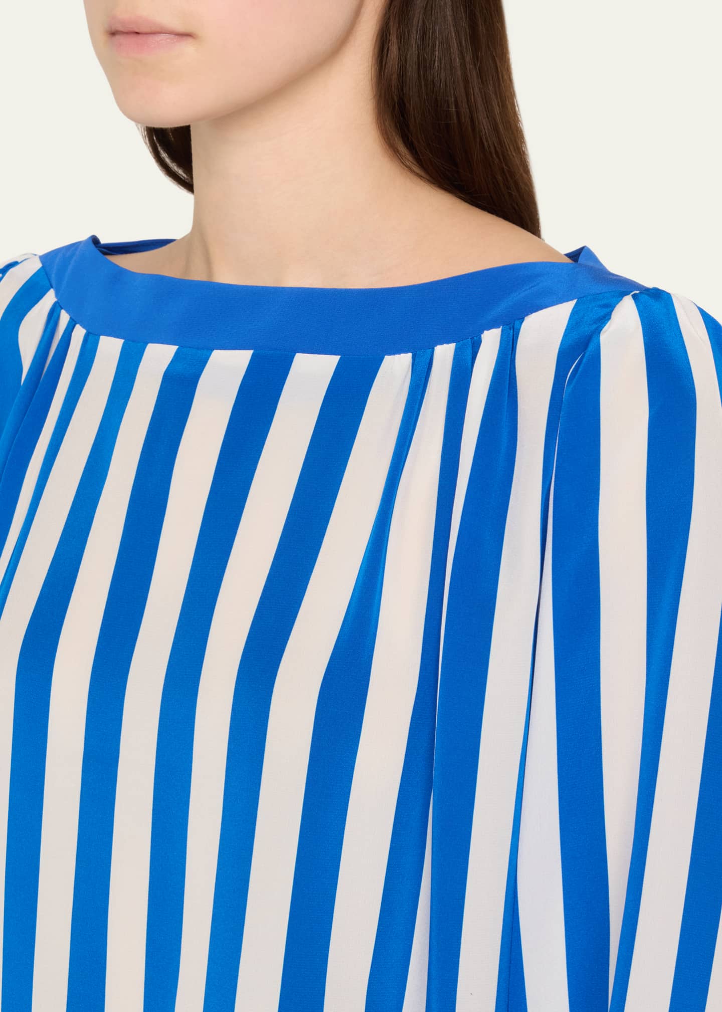 Akris punto Striped Silk Long-Sleeve Blouse Image 5 of 5